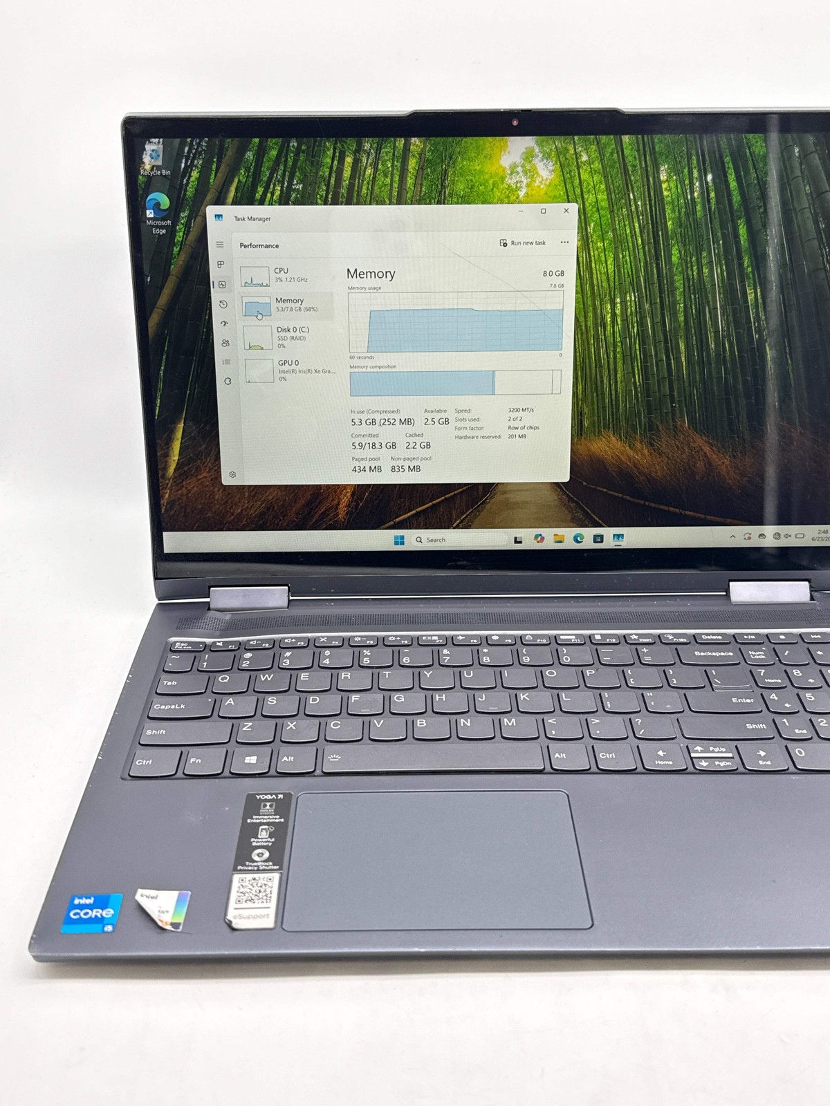 Lenovo Yoga 7 15itl5 i5-1135G7 8GB RAM 256GB SSD – For Parts Read