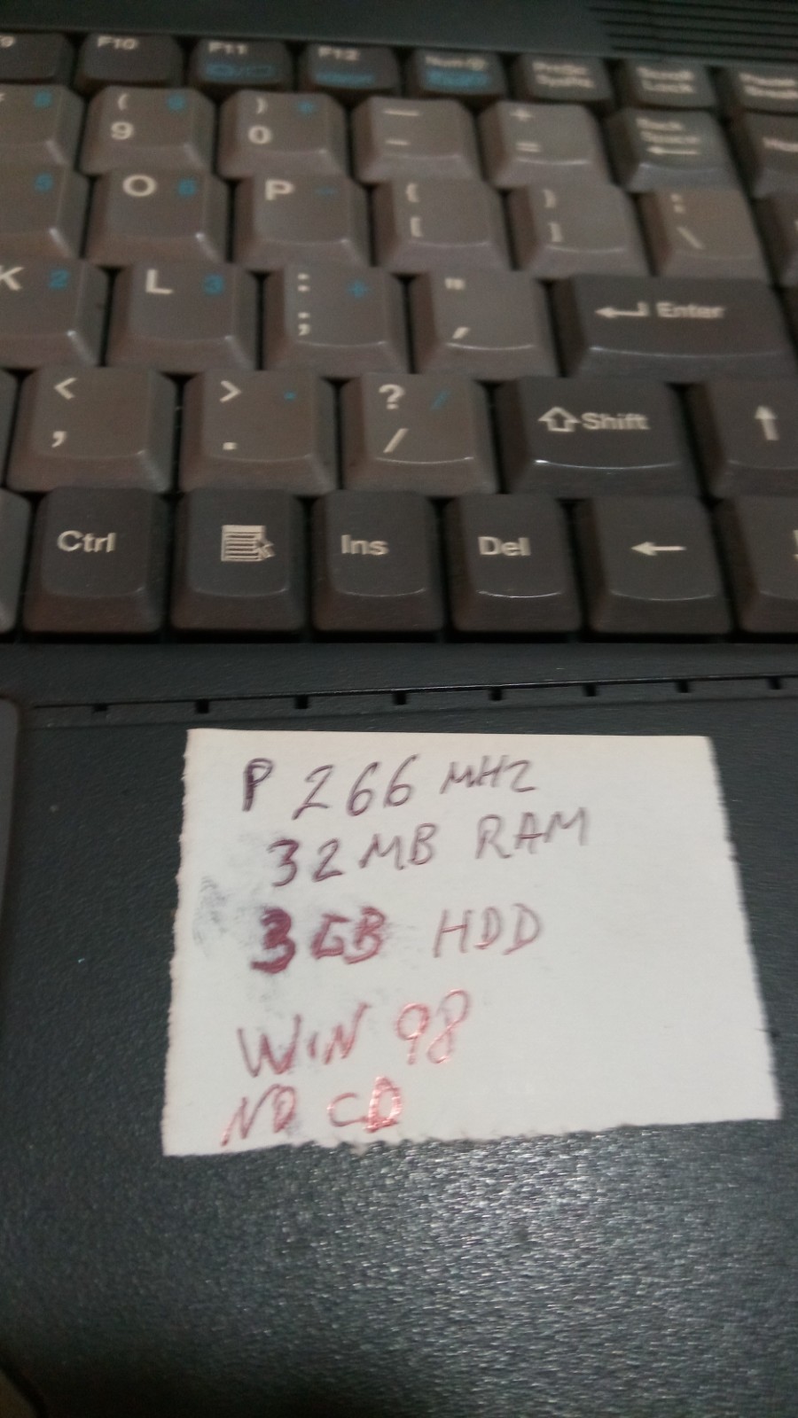 NEC READY 330T LAPTOP WIN98 266MHZ 32MB RAM 3GB HDD AS IS