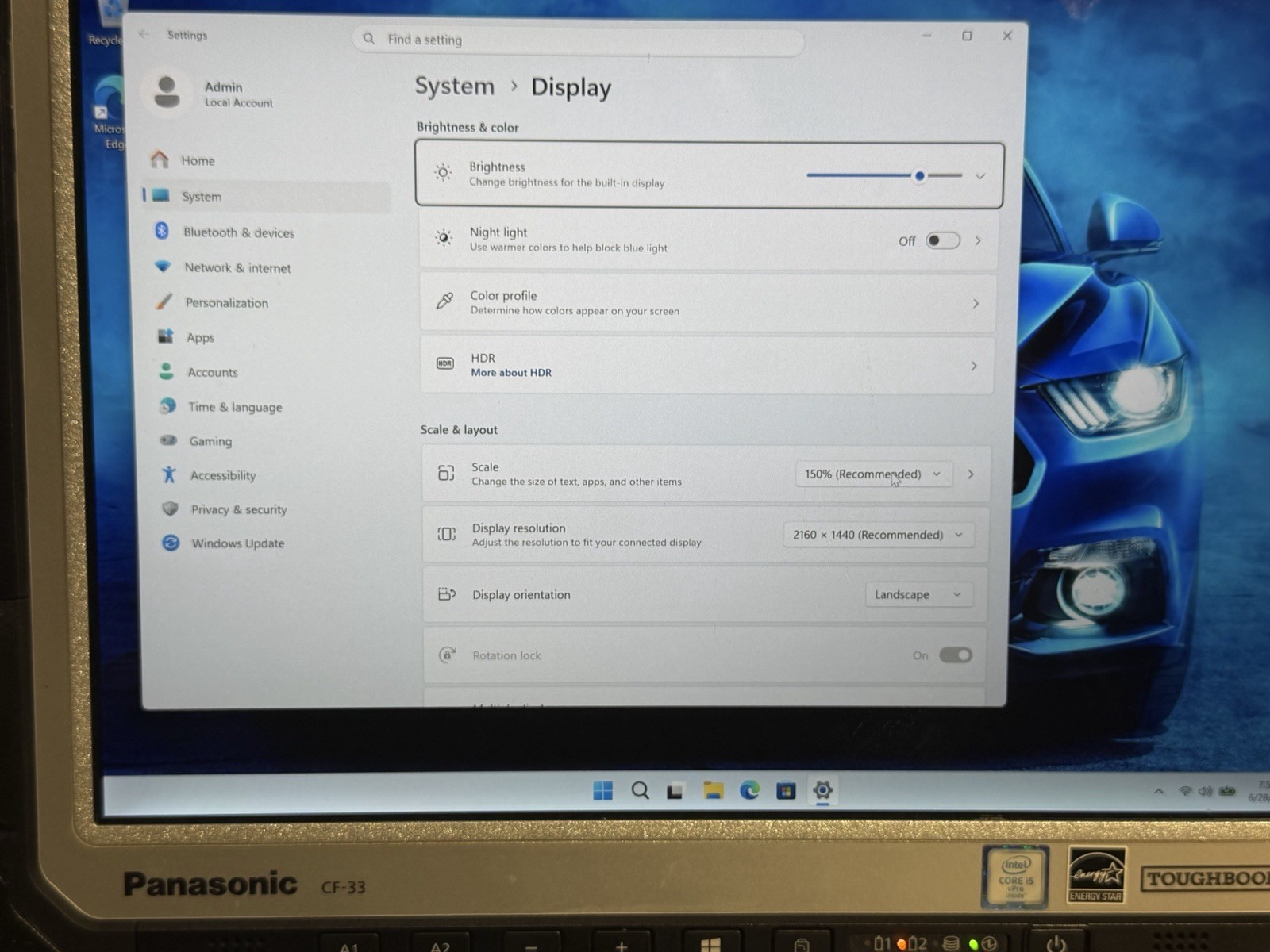 Panasonic ToughBook CF-33 12” i5-6300U 8GB Ram 512 GB SSD Win11 Pro. Touch