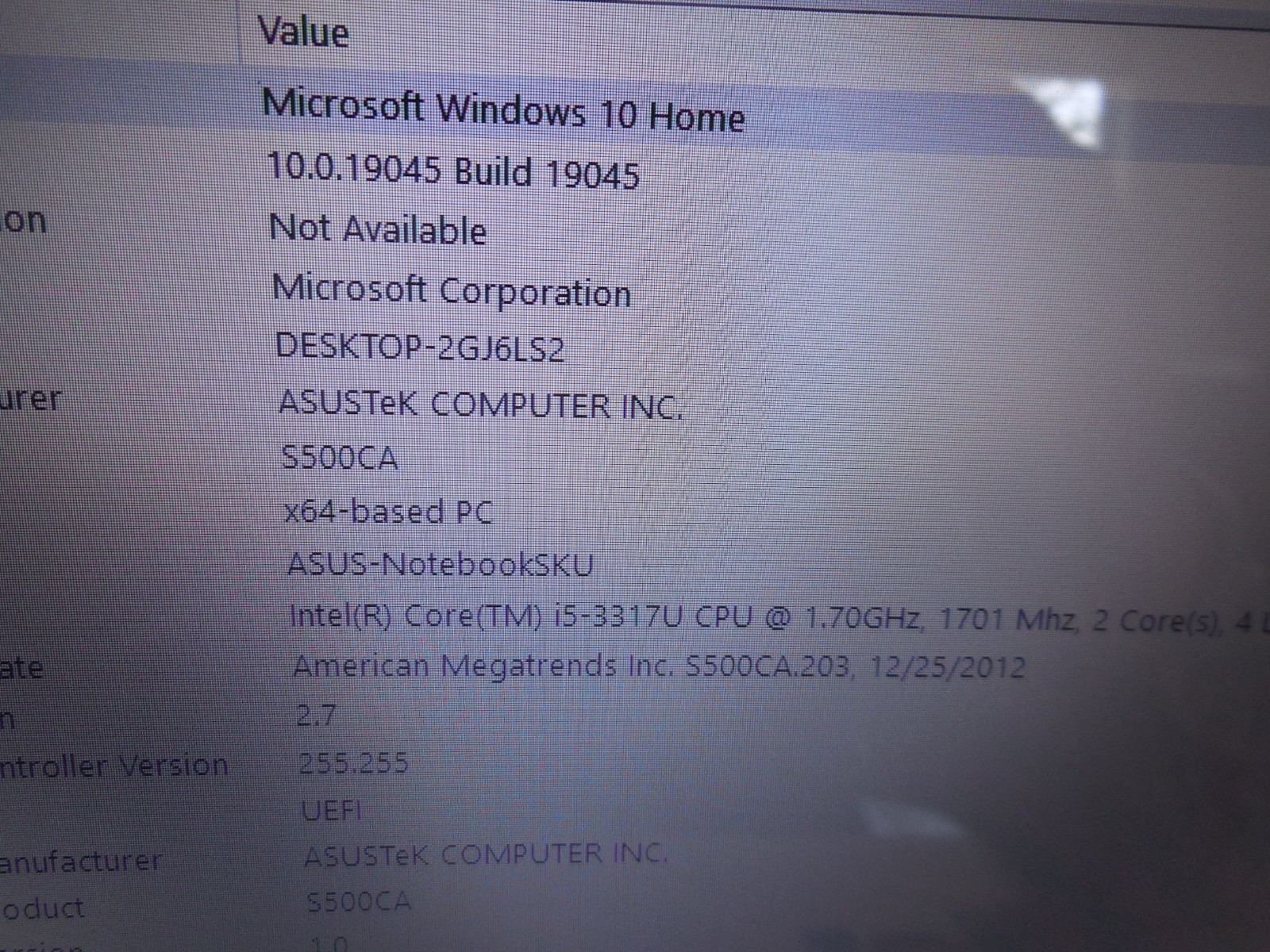 Asus VivoBook S500CA, Intel Core i5-3317U, 8 GB RAM, 256 GB HD, Win 10 Home
