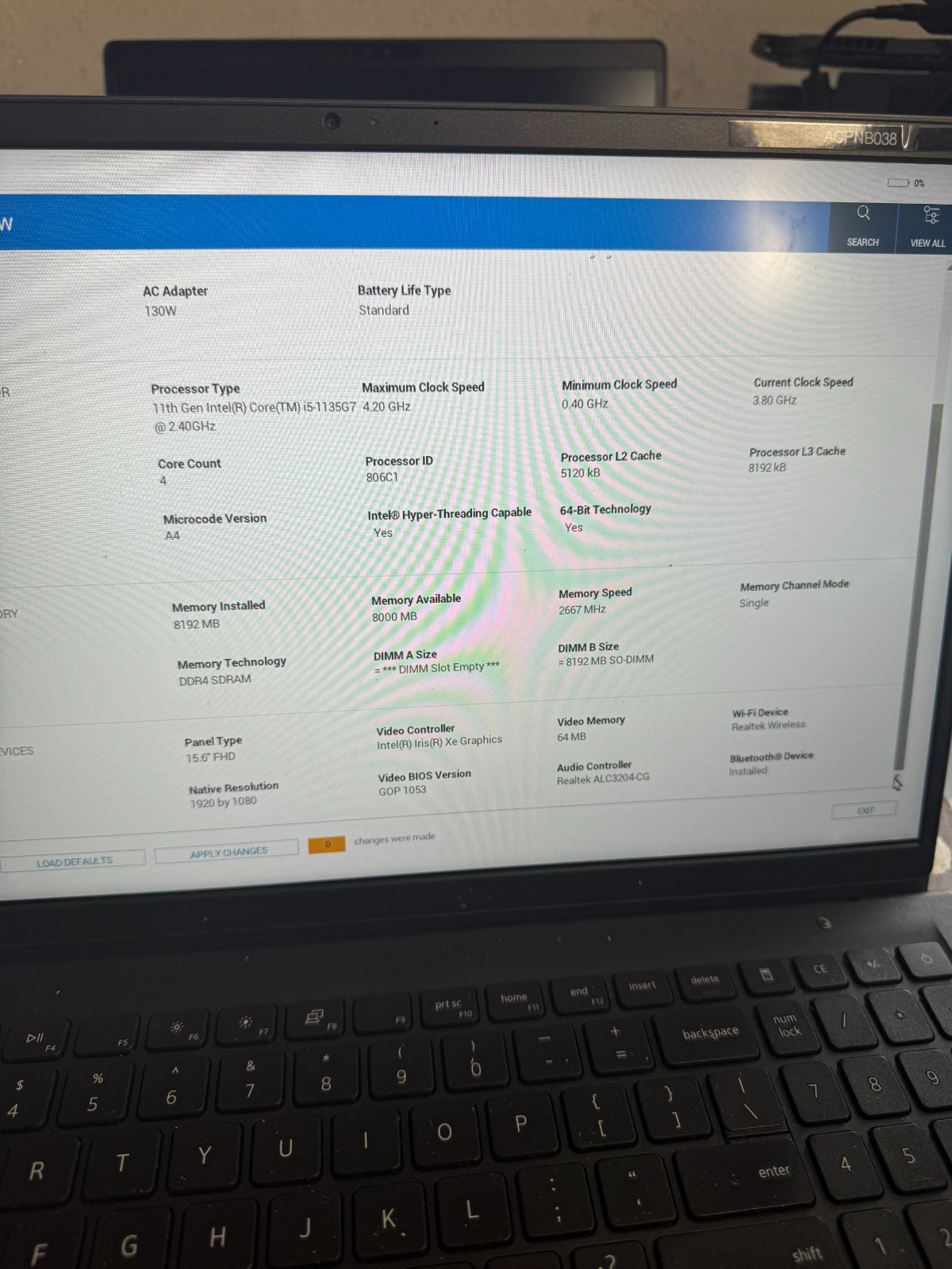 Dell Inspiron 15 3511 Core I5-1135G7 8GB RAM Laptop For Parts/Repair #5450
