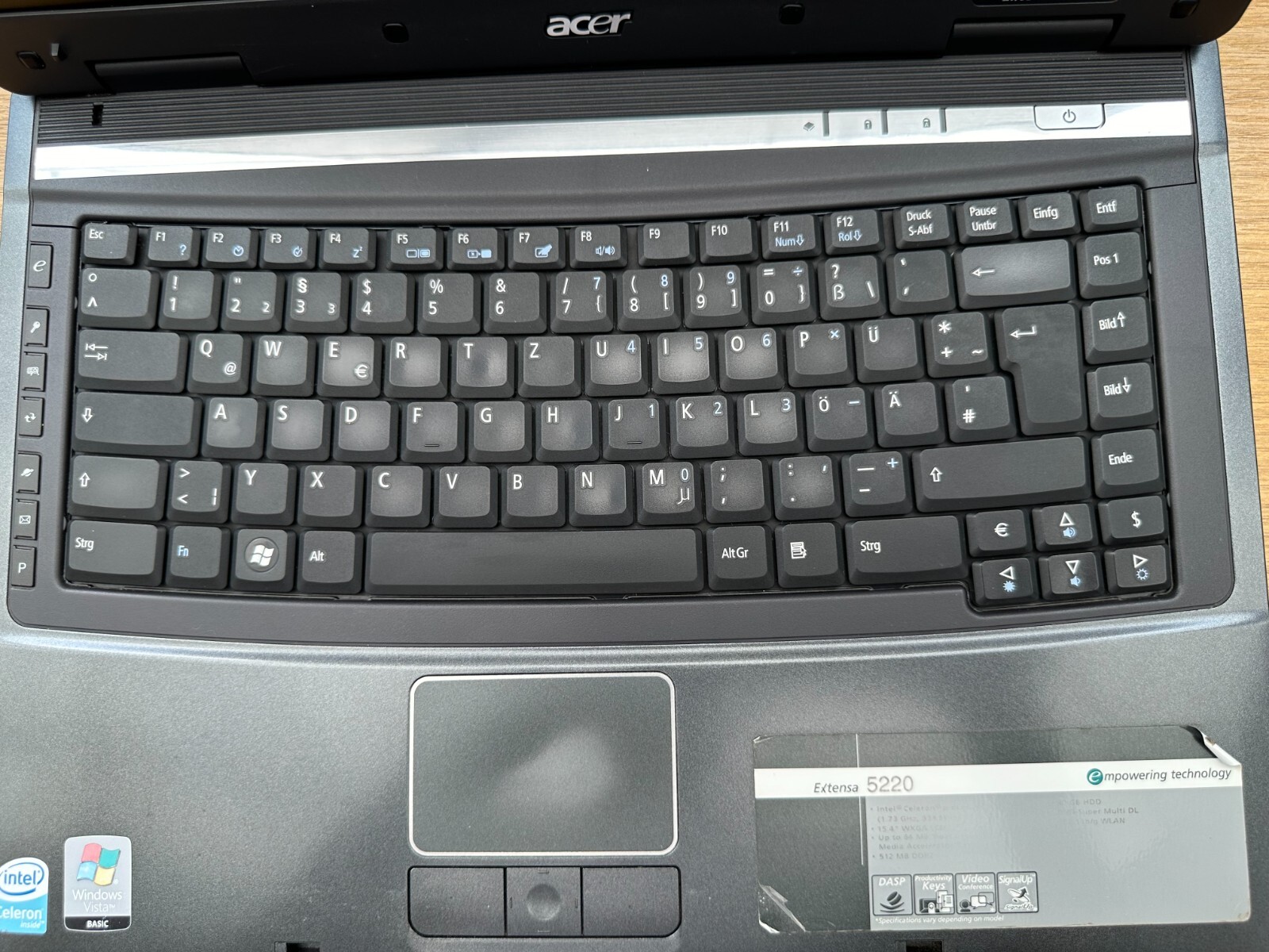 Acer Extensa 5220 @ 15.4 ” Intel Celeron 1.73GHz 80GB HDD 2GB RAM Laptop