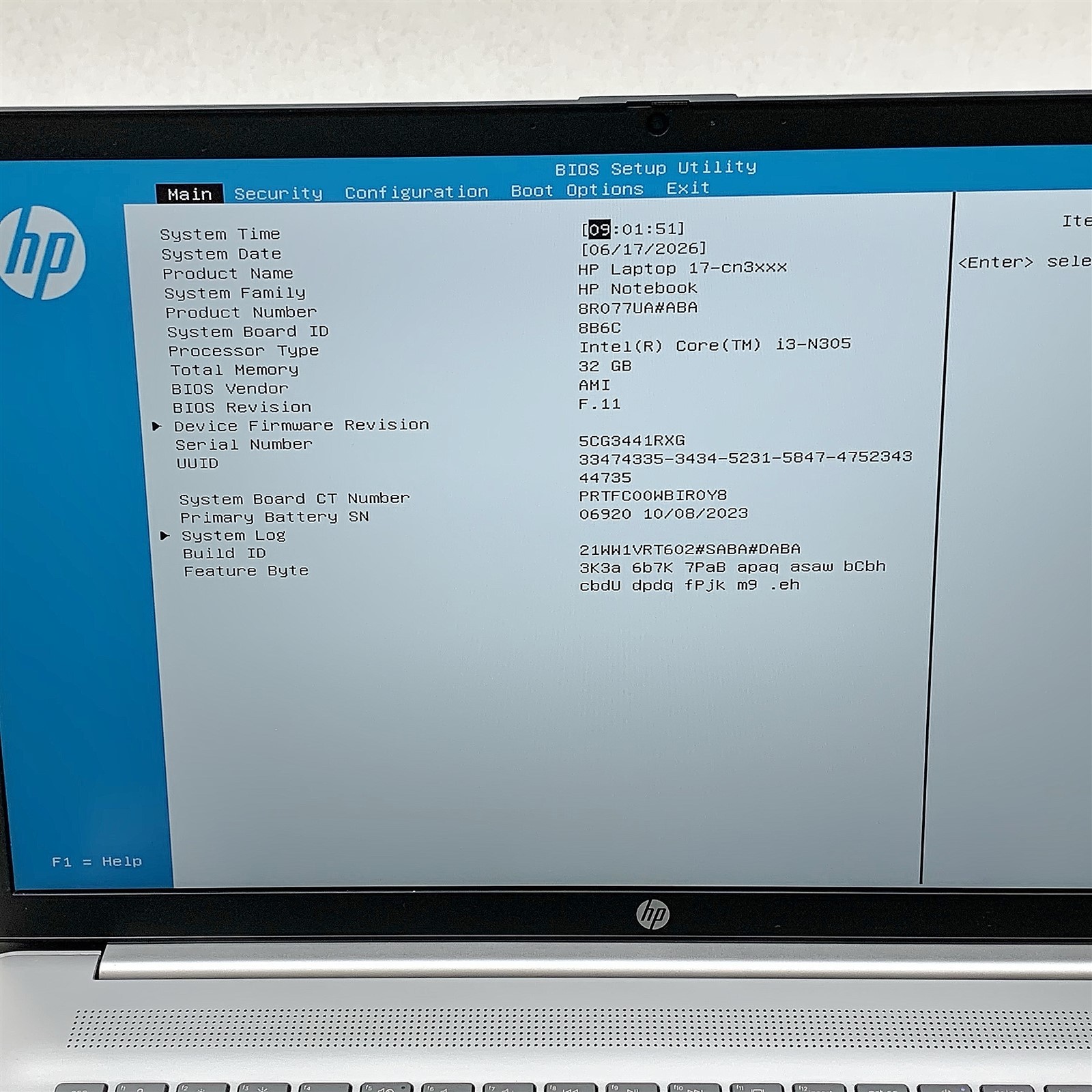 HP 17-cn3034wm Laptop Intel Core i3 N305 17.3″ FHD 32GB RAM 1TB NVMe Windows 11