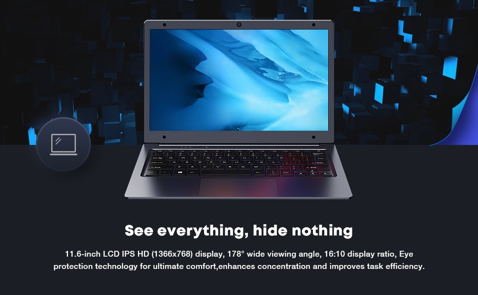 CHUWI- 11.6″ Laptop – Intel Celeron 2.8GH- 4GB Memory – 128GB SSD-Mini HD Gray