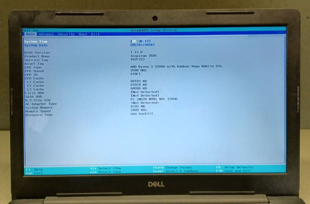 Dell Inspiron 3585 15.6″ AMD Ryzen 3 2200U 8GB RAM 256GB SSD Windows 10 Home