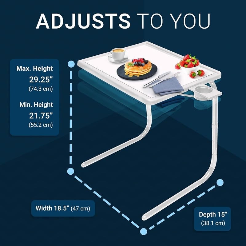 Table-Mate TV Tray Table | Portable Desk Folding Dinner Tray, Couch Table Trays