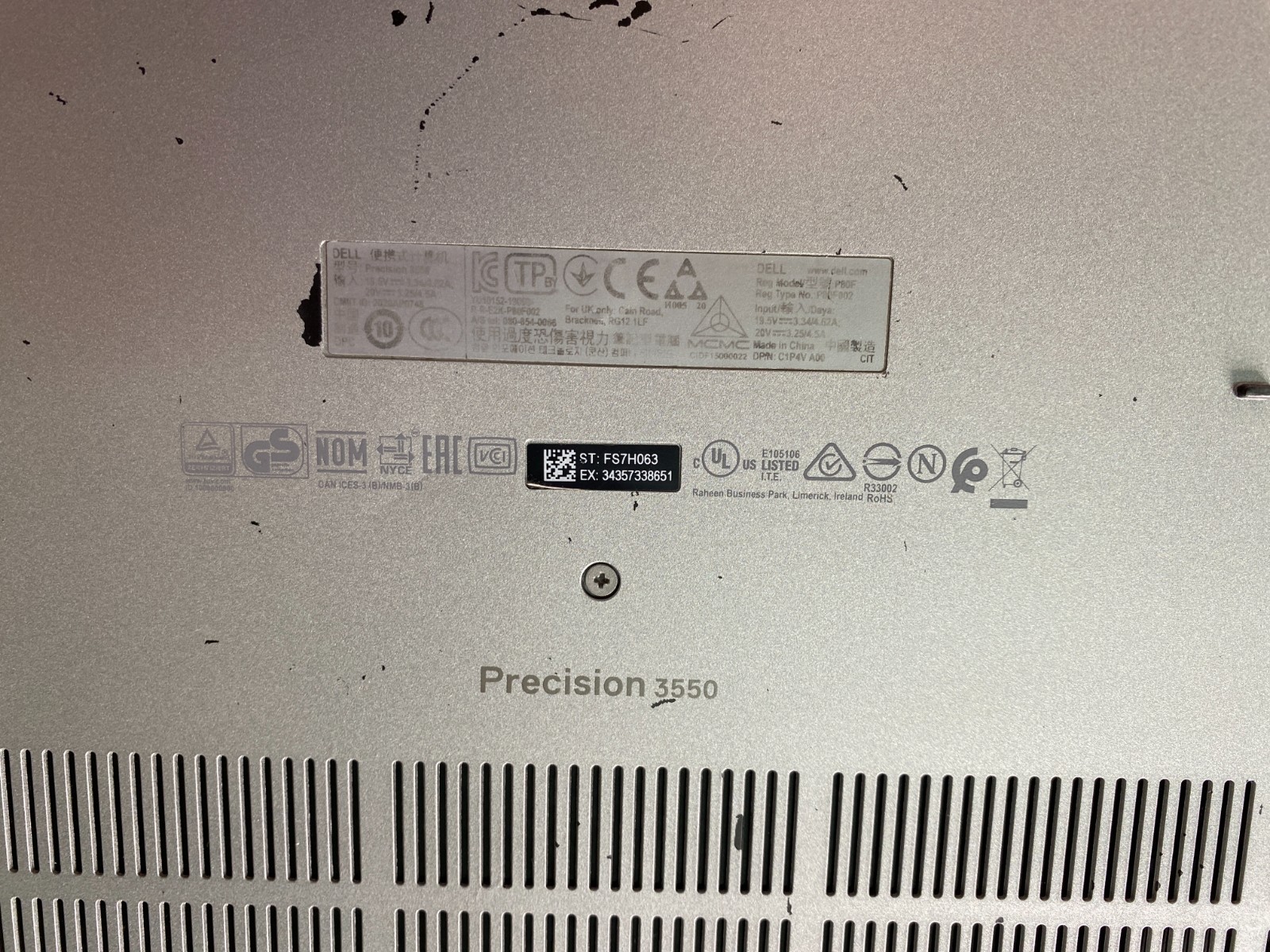 Dell Precision 3550 i5-10310u 4GB DDR4 No SSD Heavy Wear – PARTS