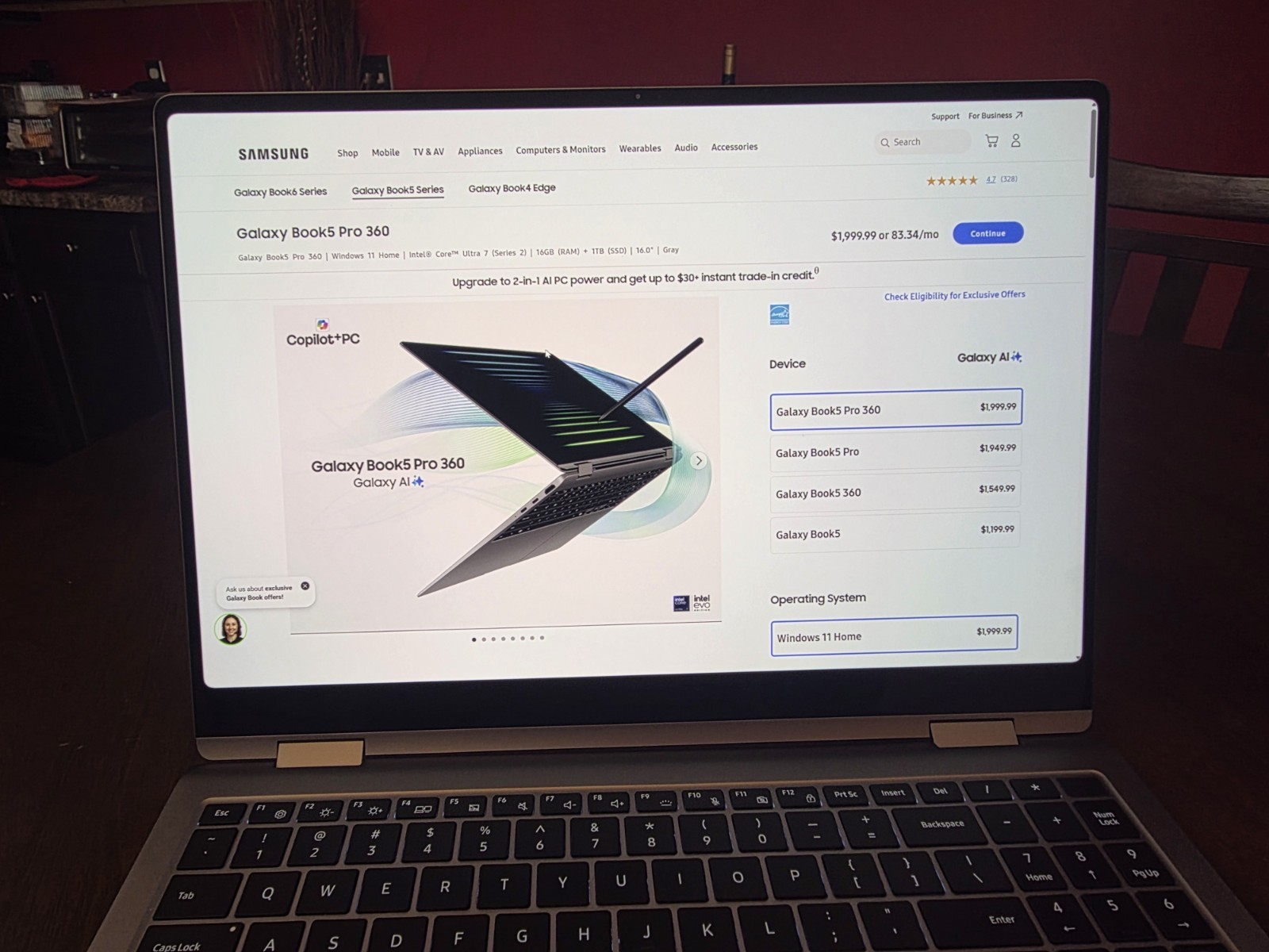 Samsung Galaxy Book5 Pro 360 16″ Laptop Intel Core Ultra 7 256V, 16GB RAM, 1 TB