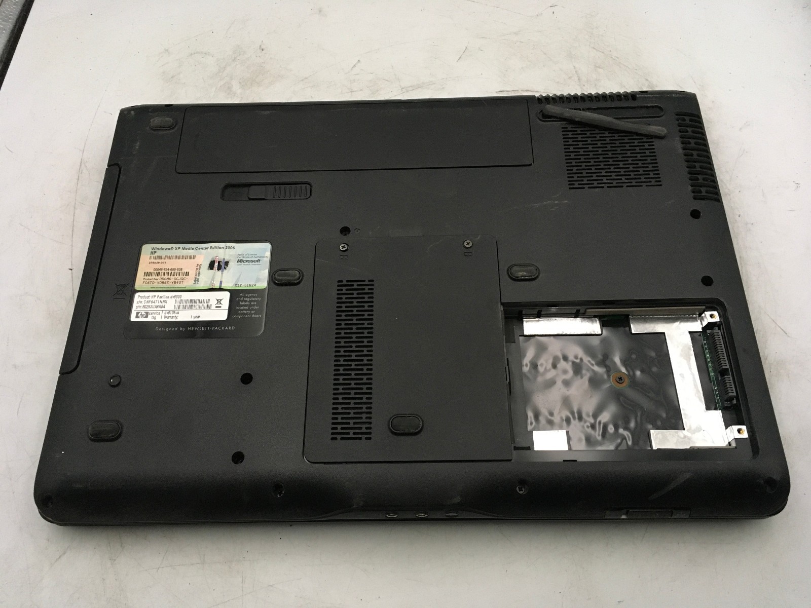 HP PAVILION DV6000 – BOOTS TO BIOS – AMD TURION 64 – 1GB RAM – READ DESC – BB!