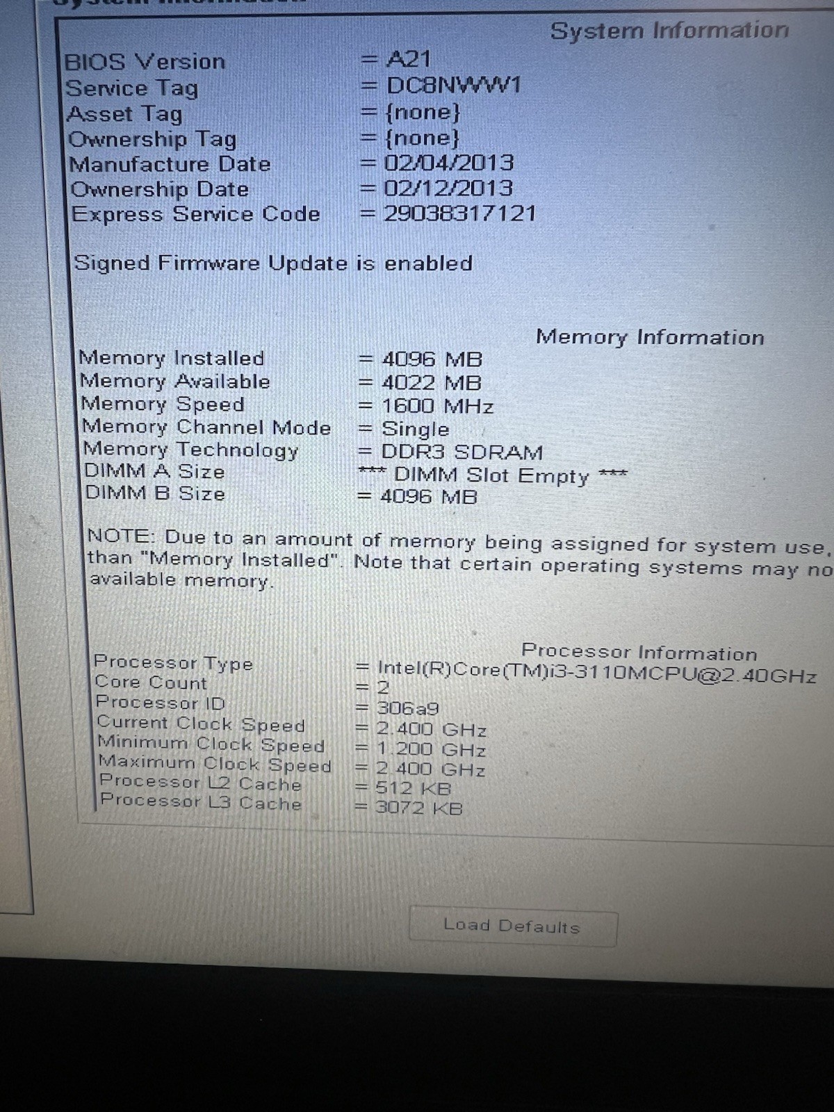 Dell Latitude E5430 Laptop 2.30 GHZ 4gb RAM Core I3 320 Gb HDD Windows 10 Pro