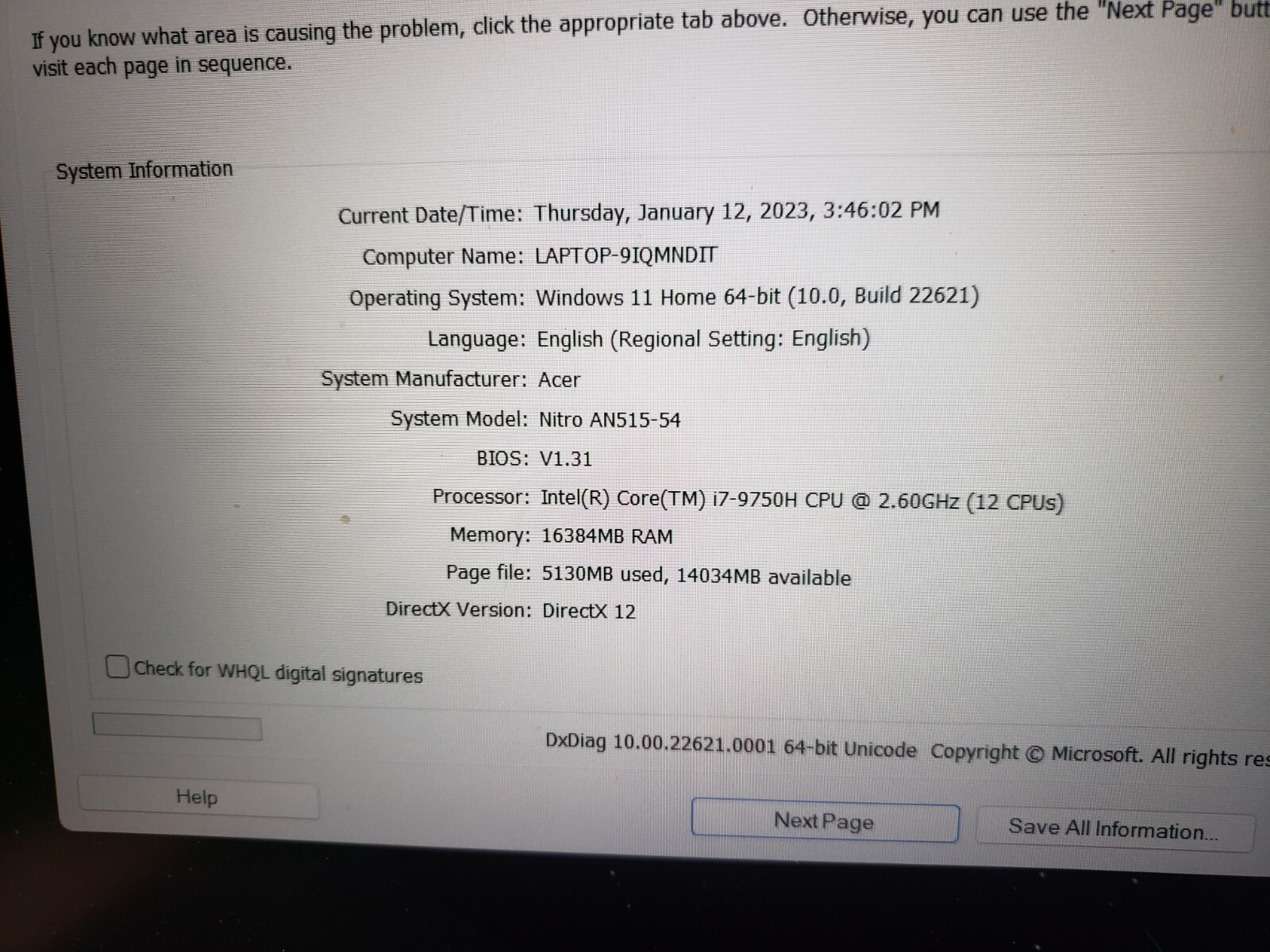 Acer Nitro 5 AN515-54-70KK Intel i7-9750H RTX 2060 16GB RAM 512GB SSD 15.6″