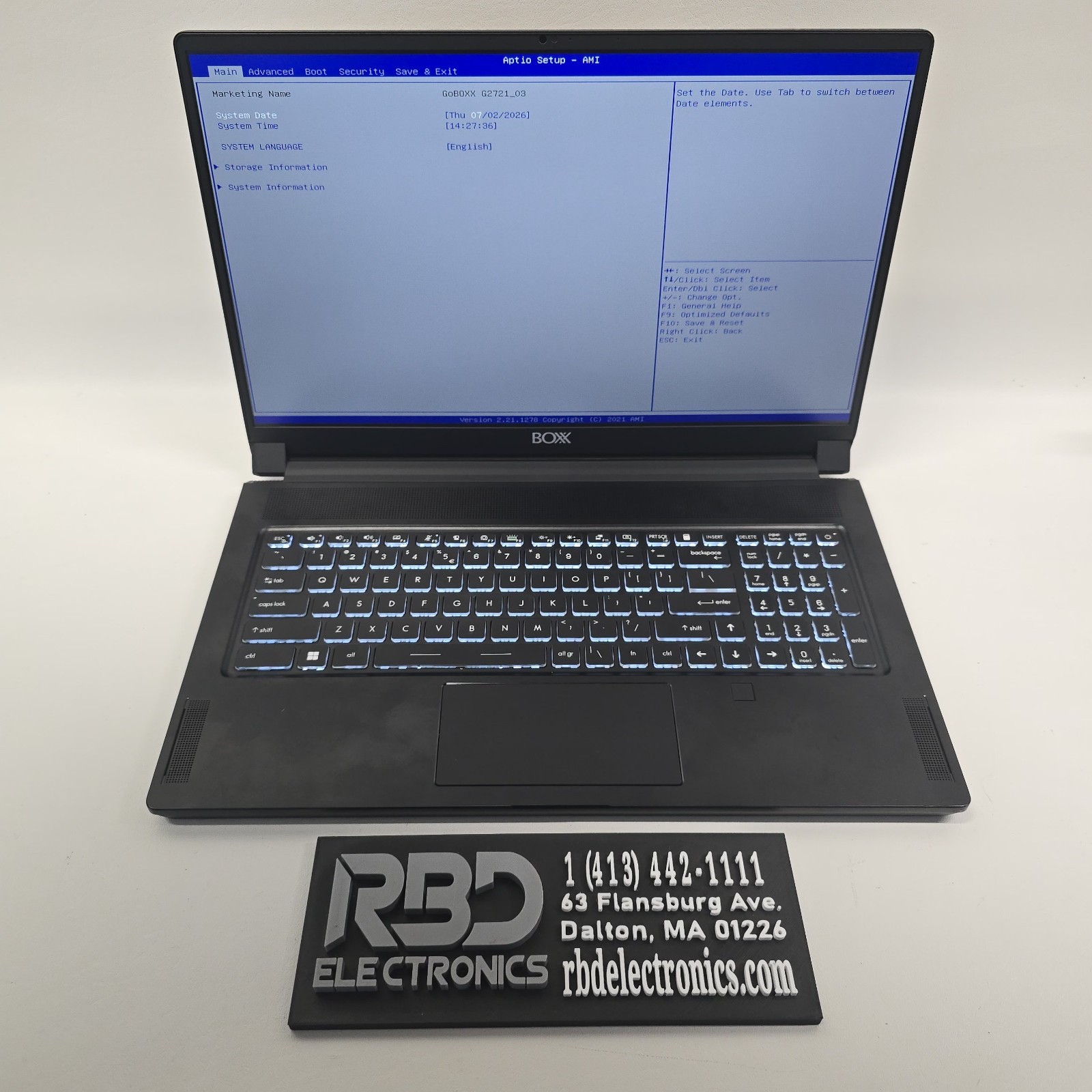 BOXX GoBOXX G2721_03 FHD I7-11800H 64GB 512 RTX A3000 6GB NO OS/AC – READ