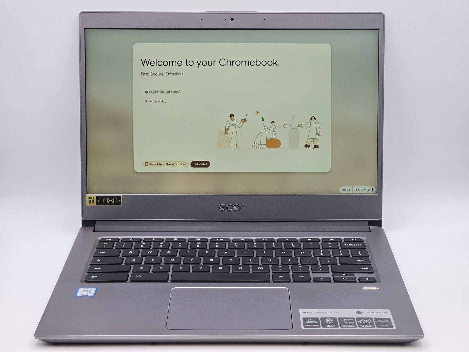 Acer Chromebook CB714-1W 14″ FHD I5-8250U 64GB SSD 8GB W10 Webcam Backlit