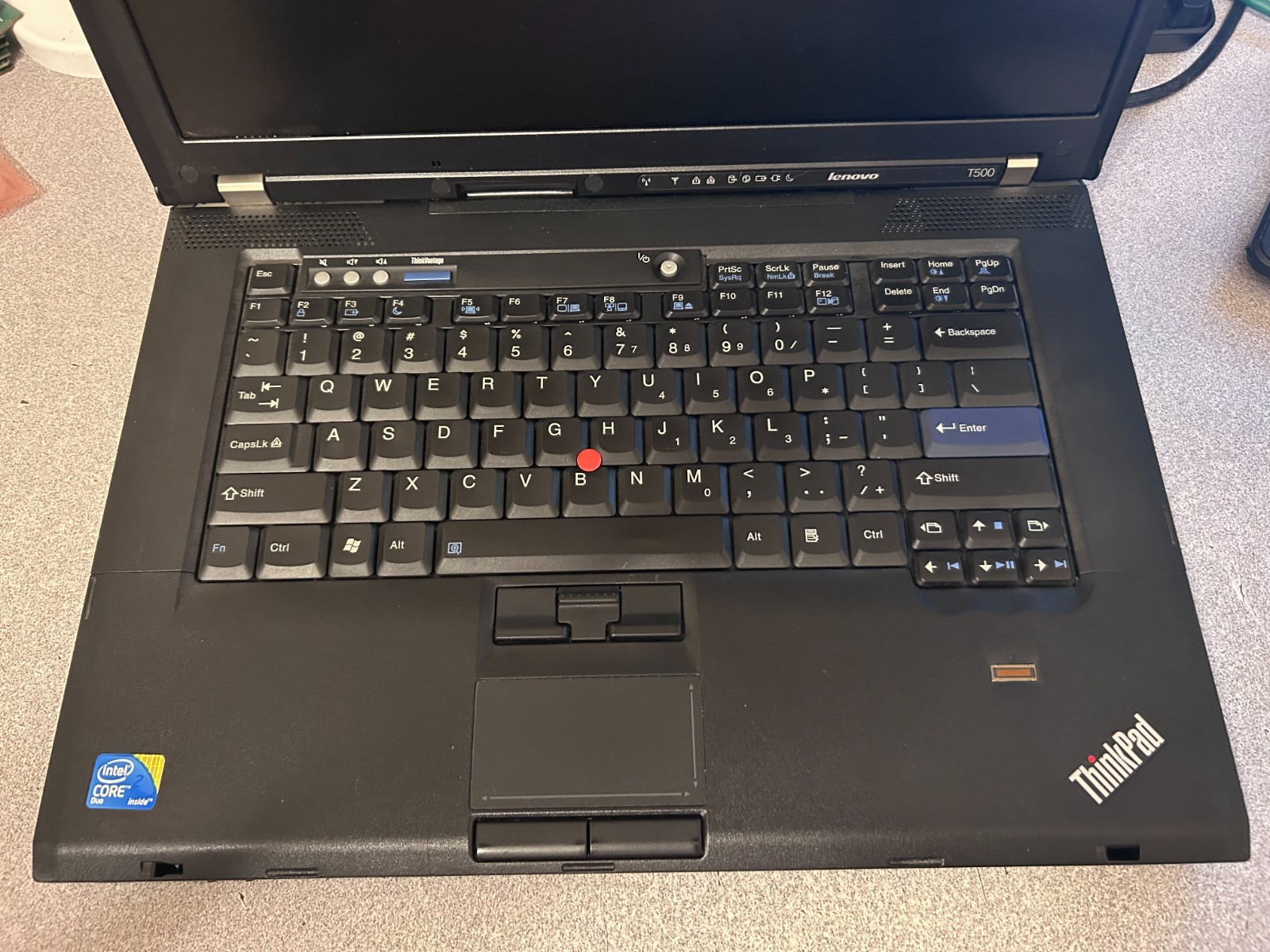 Lenovo ThinkPad T500 Core 2 Duo Laptop No HD No OS No AC Adapter As Is