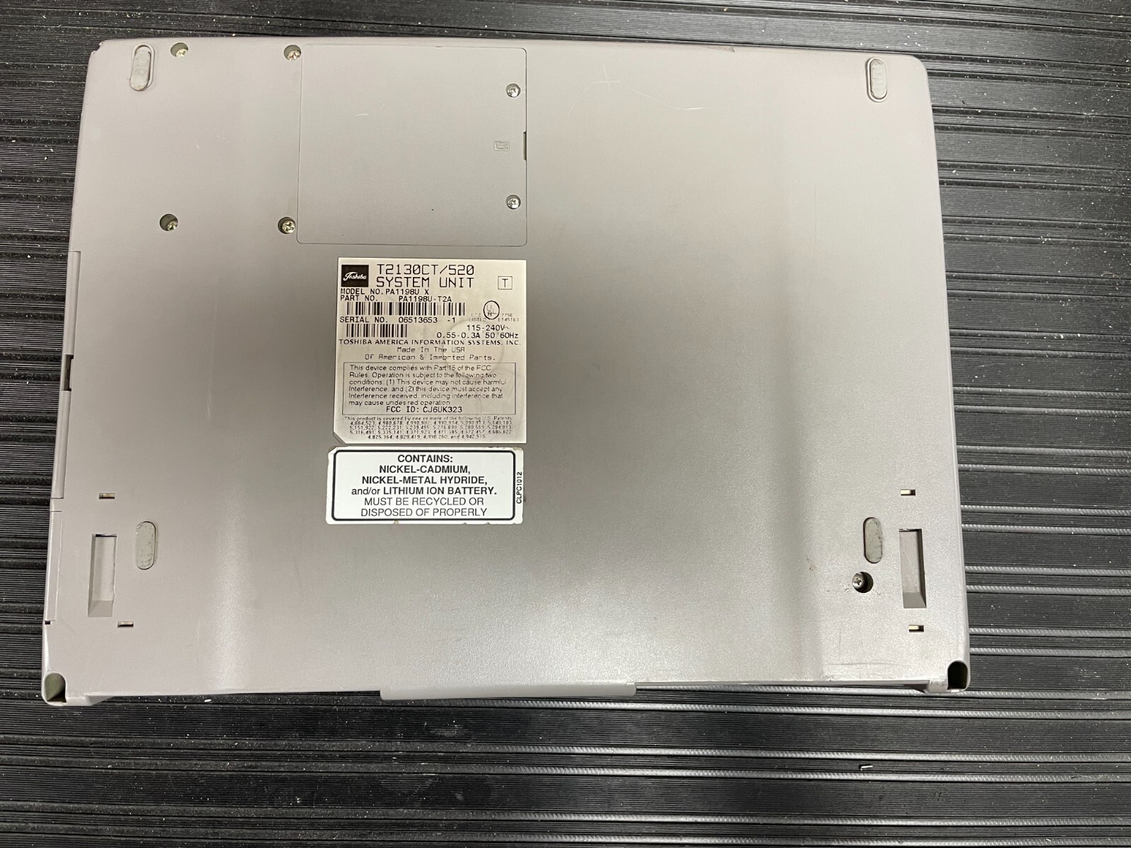 VINTAGE Toshiba Satellite T2130CS 10.4″ display Intel 16MB Ram, For Parts AS IS