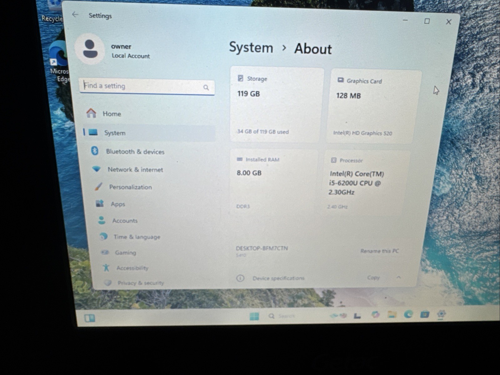 GETAC S410 Laptop i5-6200U 8GB 128GB HDD TOUCH WIN11