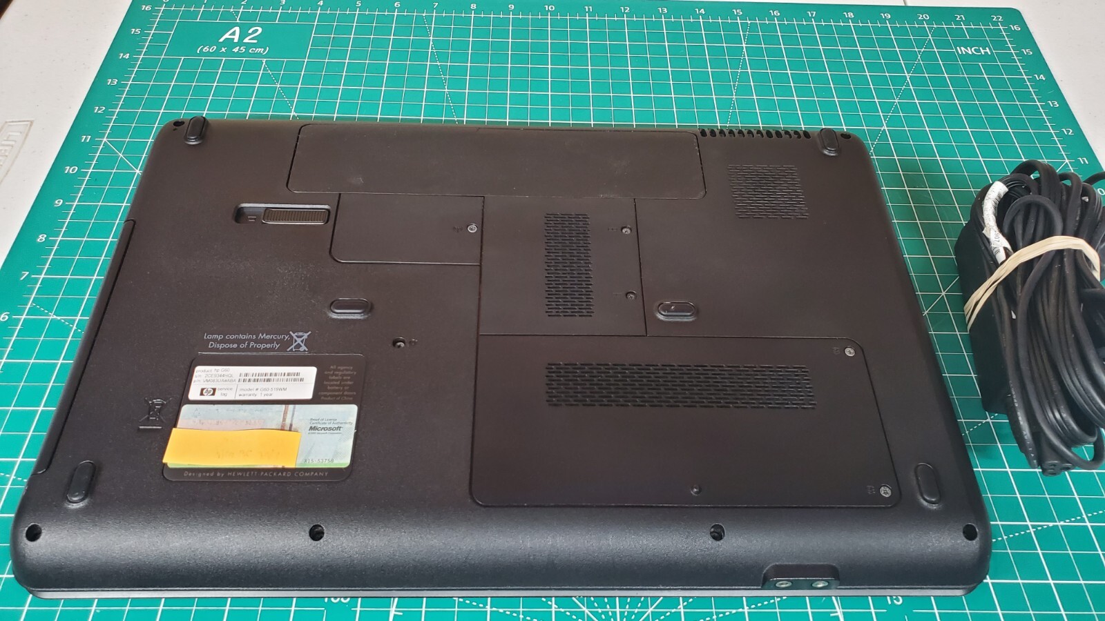 HP G60 519WM. 15.6″, 250gb hard drive, 3gb ddr2 ram, 2.50ghz Intel core 2 duo.