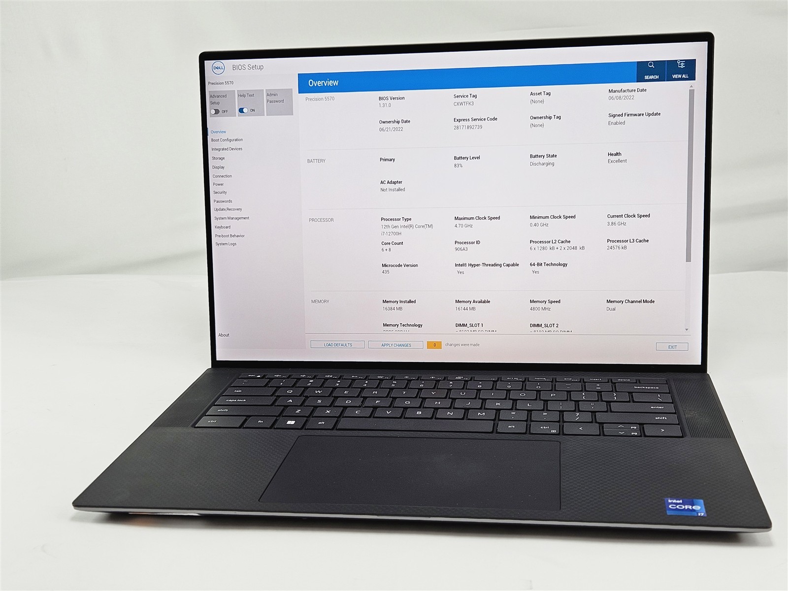 Dell Precision 5570 Intel Core i7-12700H 16GB 512GB SSD 15.6″ NVIDIA RTX A2000