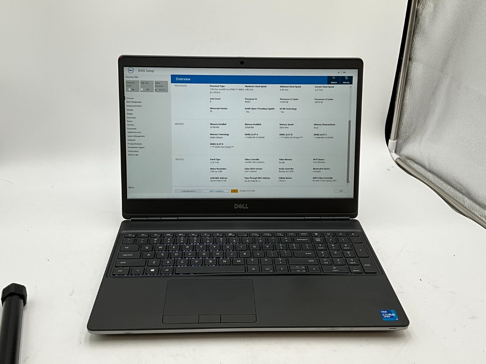 DELL Precision 7560 i7-11850H 2.5g 32GB 1TB T1200 15.6″ Win 11 LAPTOP GDND2J3
