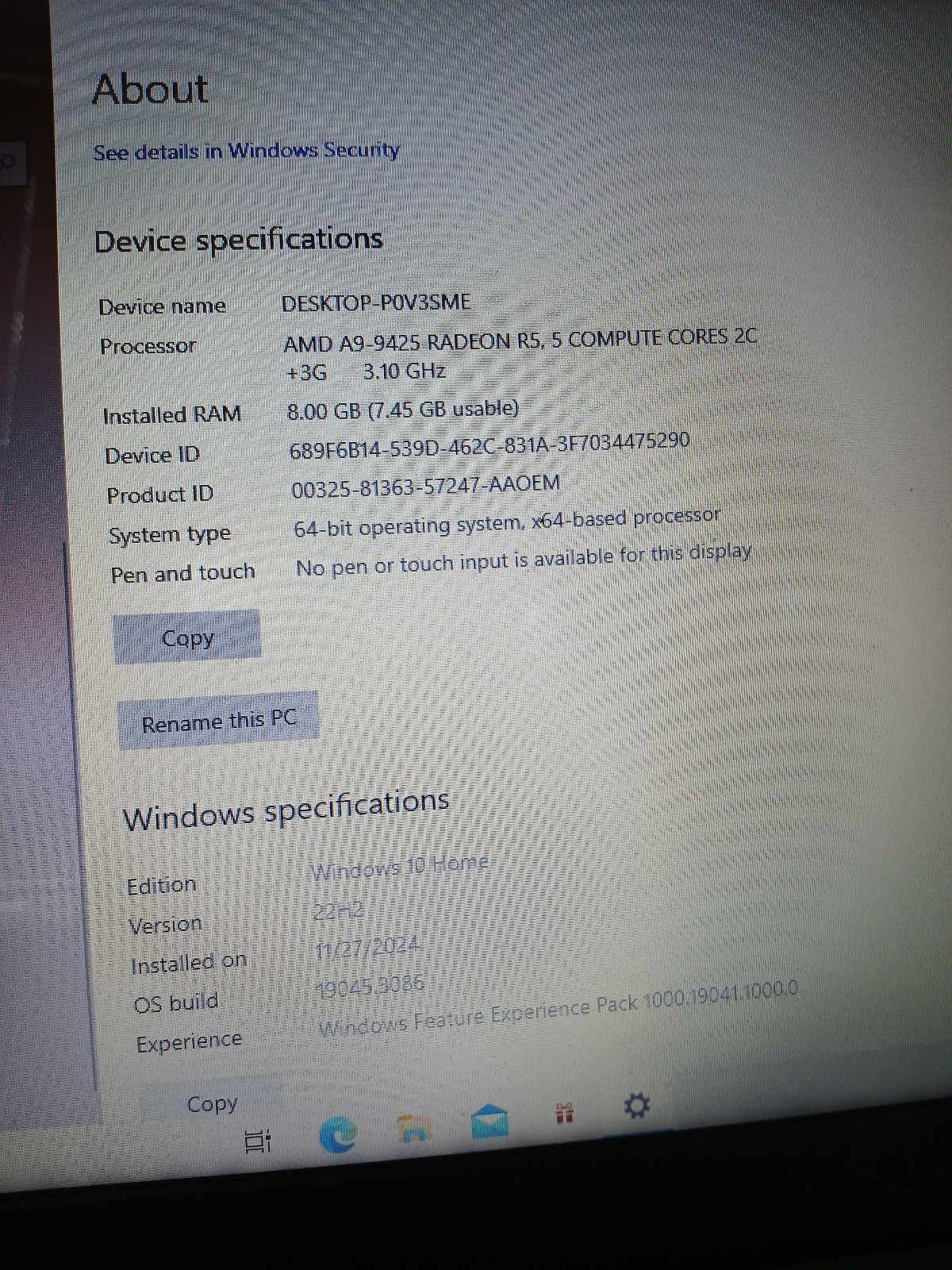 ASUS X540B – Please see picture for full details