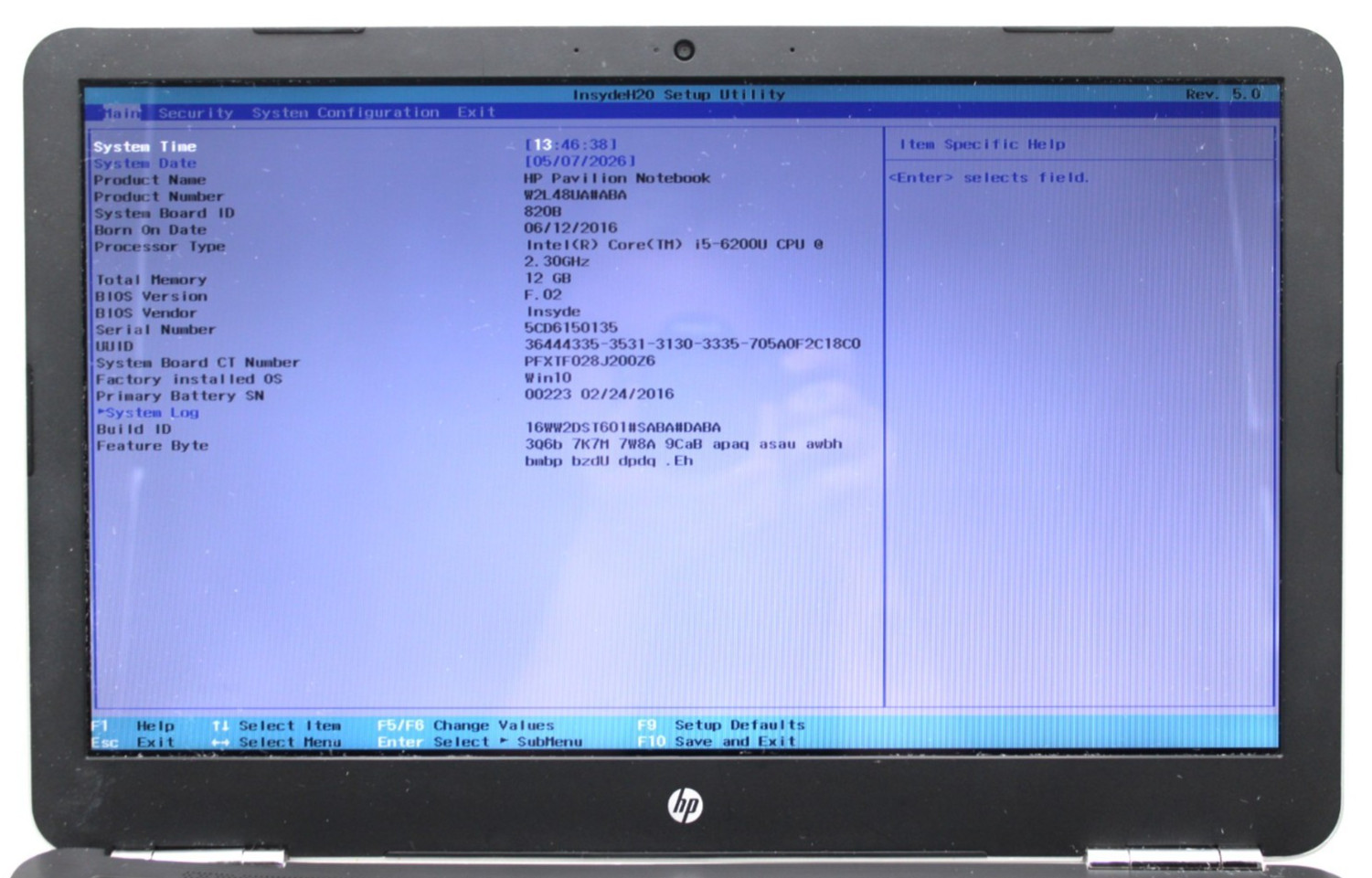 HP Pavilion 15-au023cl i5-6200U@1.6GHz 16GB DDR4 NO STORAGE OR OS *USED/TESTED*