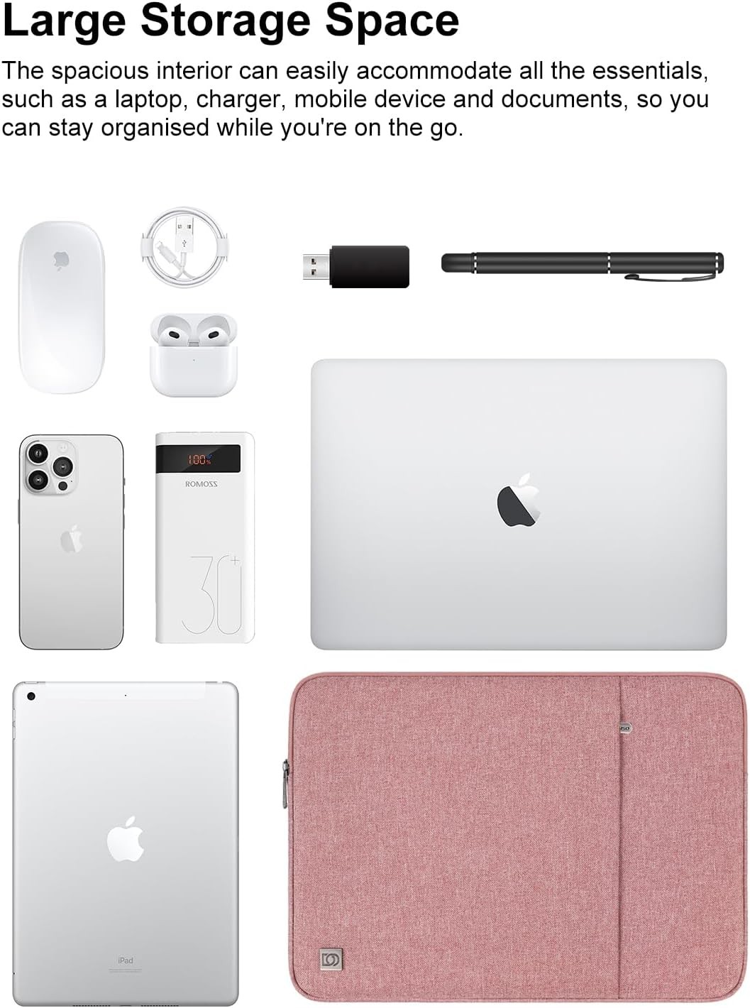 16 Inch MacBook Pro Case Sleeve Bag for M4/M3/M2/M1 Pro/Max, Compatible with 15.