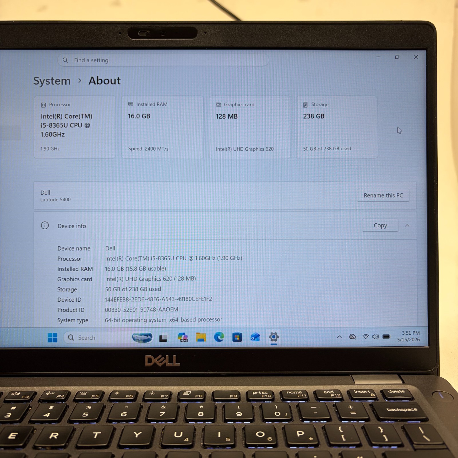 Dell Latitude 5400 w/ Power Supply