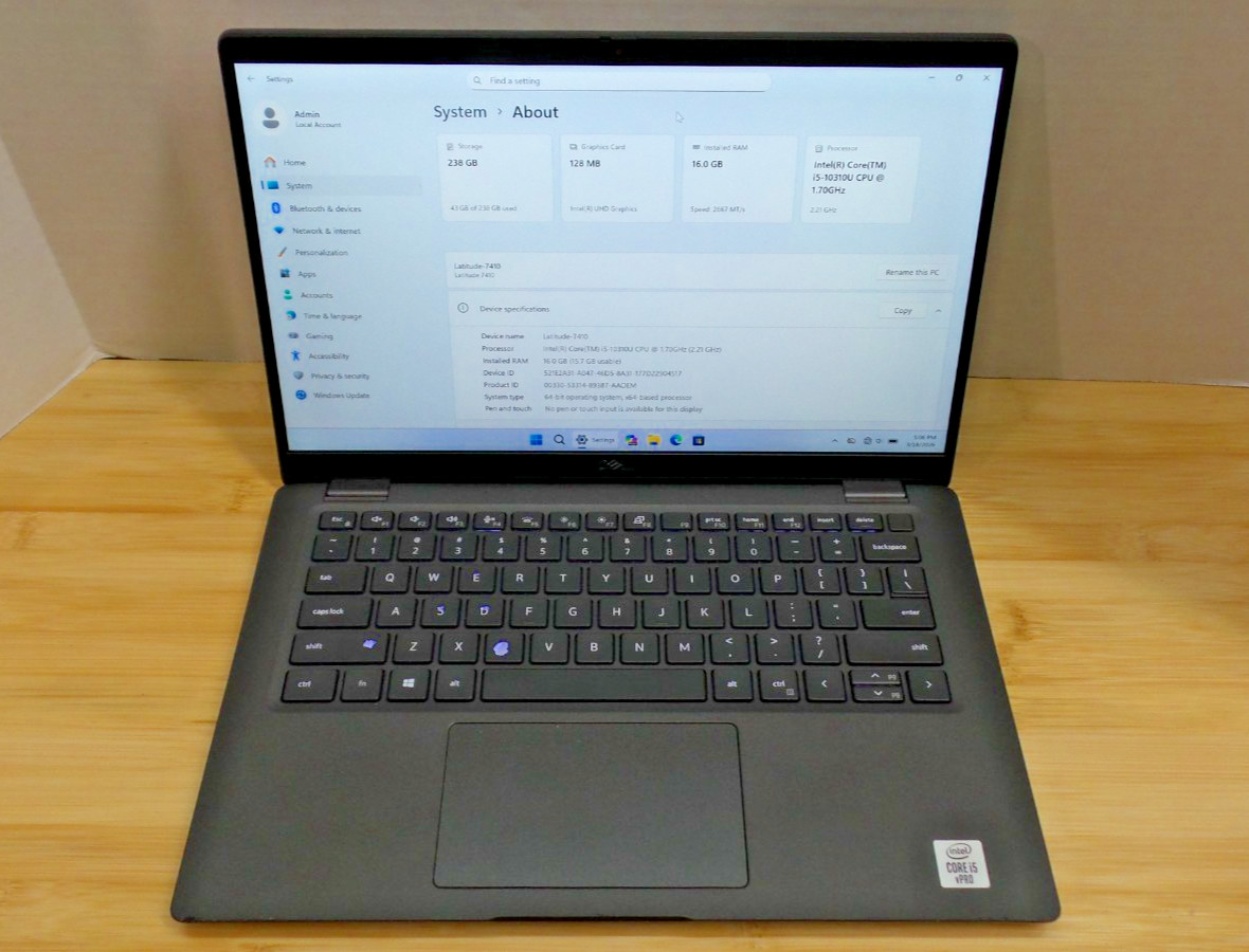 Funct’l Dell Latitude 7410 | i5-10310U 16 GB RAM 256 GB NVMe SSD | KEYS PASSWORD