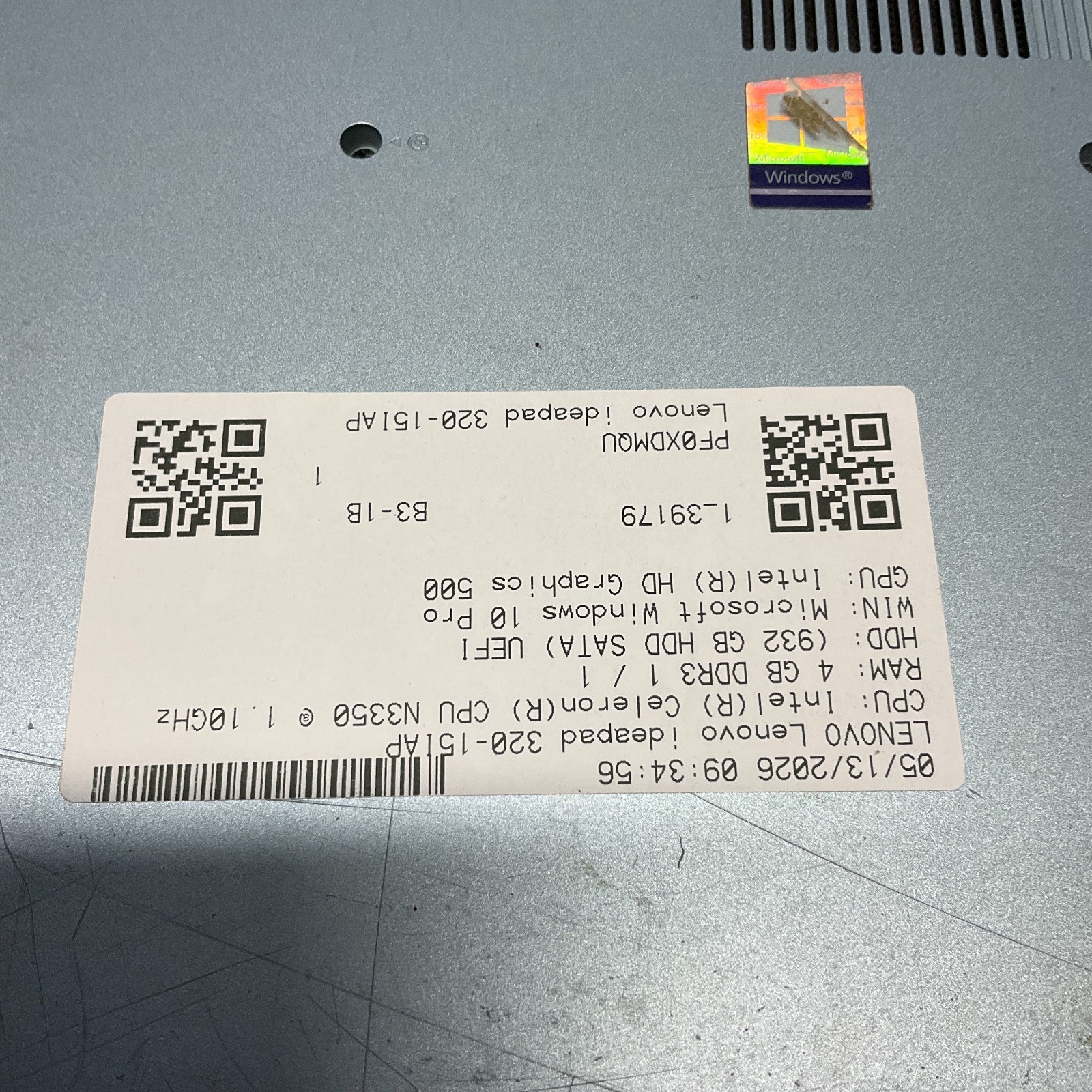 Lenovo IdeaPad 320-15IAP 15.6″ Intel Celeron N3350 @ 1.10 GHz 4GB 1TB HDD Win10