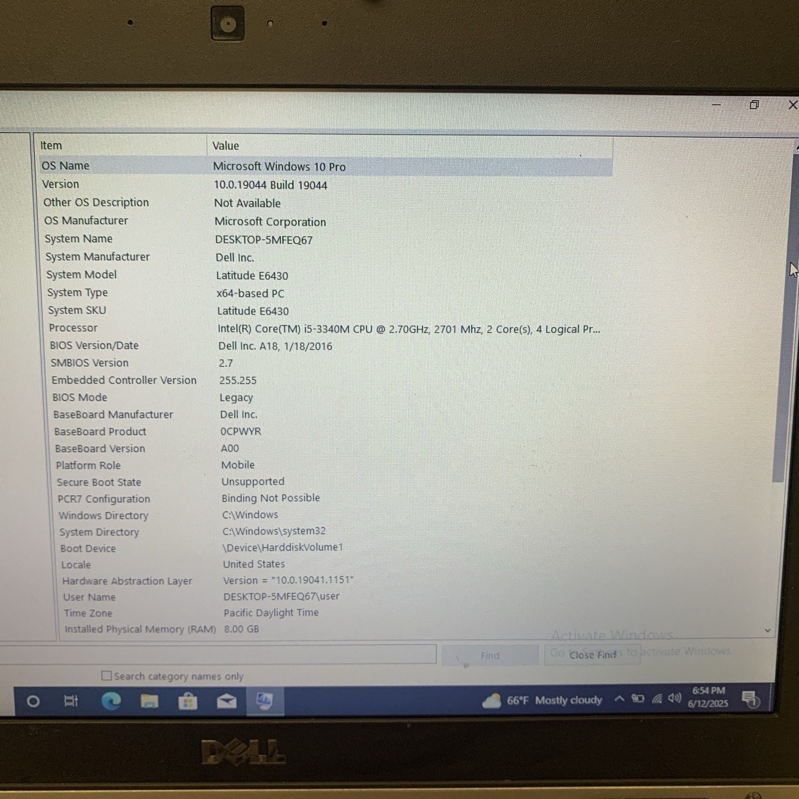 Dell Latitude E6430 Intel i5-3340m 2.70 GHz 8 GB RAM 128 GB SSD Win 10 Pro