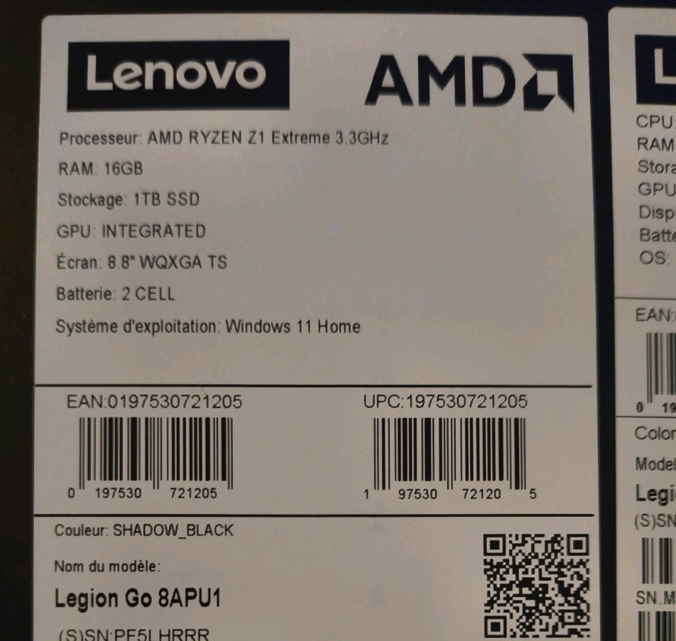 Lenovo Legion Go Z1 Extreme 1TB Internal Storage 16GB RAM Windows 11 Home. New!