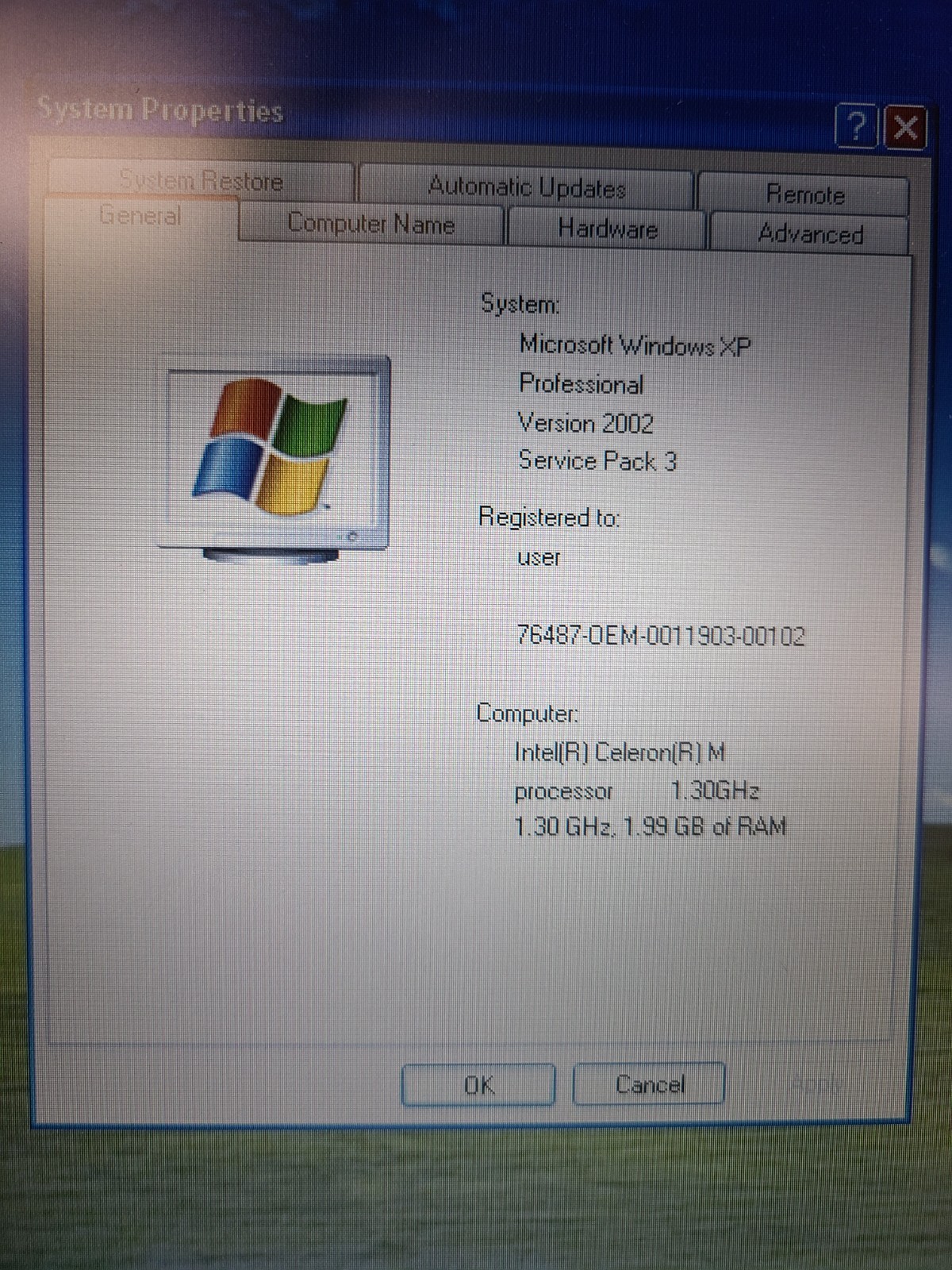 Dell Inspiron 6000 Celeron M 1.3GHz 2GB 60GB WinXP PRO Vintage OFFICE 2007 READ!