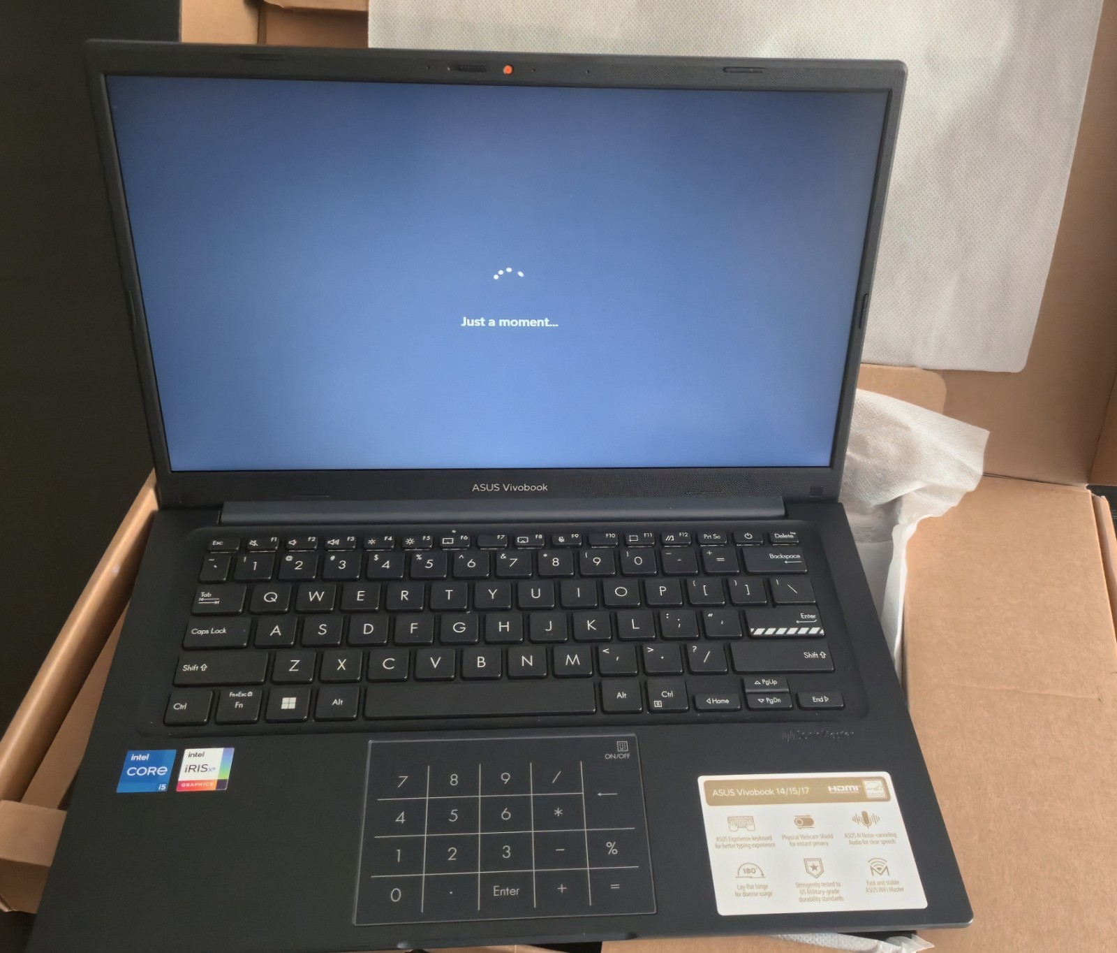 Asus Vivobook 14 – FHD – i5-1334U – 12GB RAM – 256GB SSD – Quiet Blue