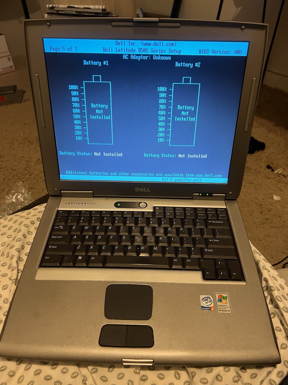 Dell Latitude D505 Laptop Intel Pentium M 1.6GHz 1280MB RAM No HDD/OS
