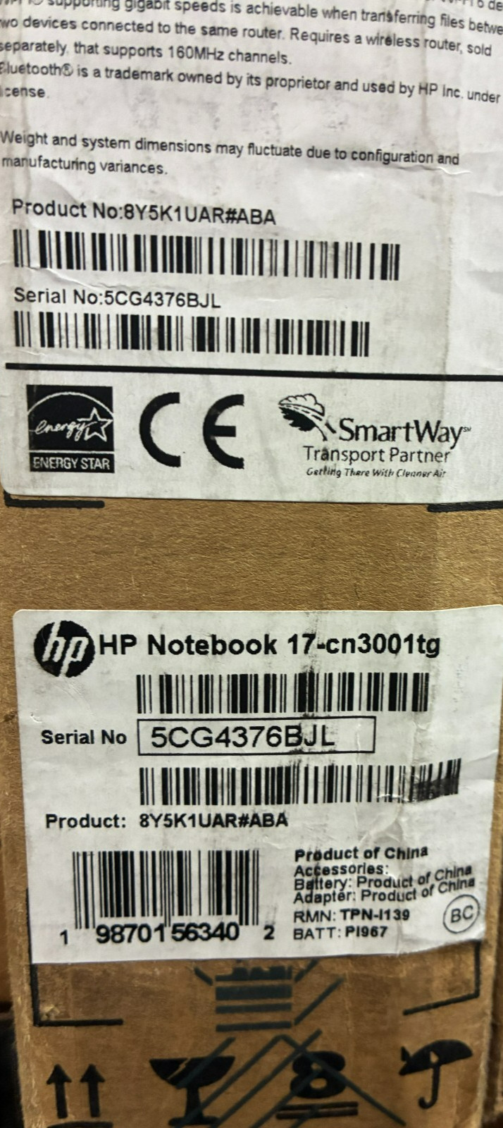 HP 17-cn3001tg 17.3″ Notebook Intel N200 4GB RAM 128GB UFS W11HS – 8Y5K1UA#ABA