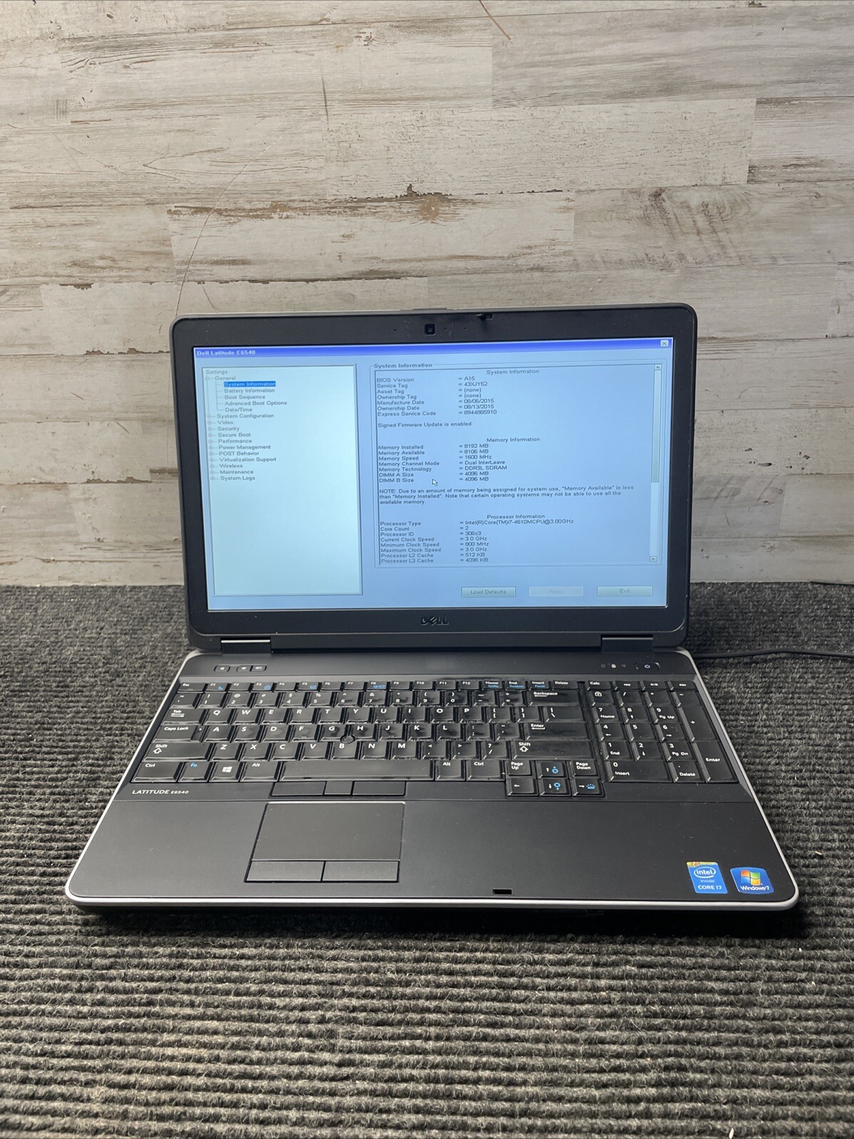 *PARTS* READ Dell Latitude E6540 15.6″ Core i7-4610M 3.00GHz 8GB No HDD/OS/BATT