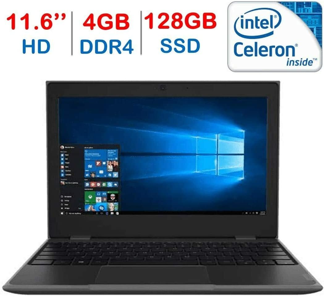 Lenovo 11.6″ HD Education Laptop Celeron N3450 1.1GHz 4GB Ram 128GB SSD W10P