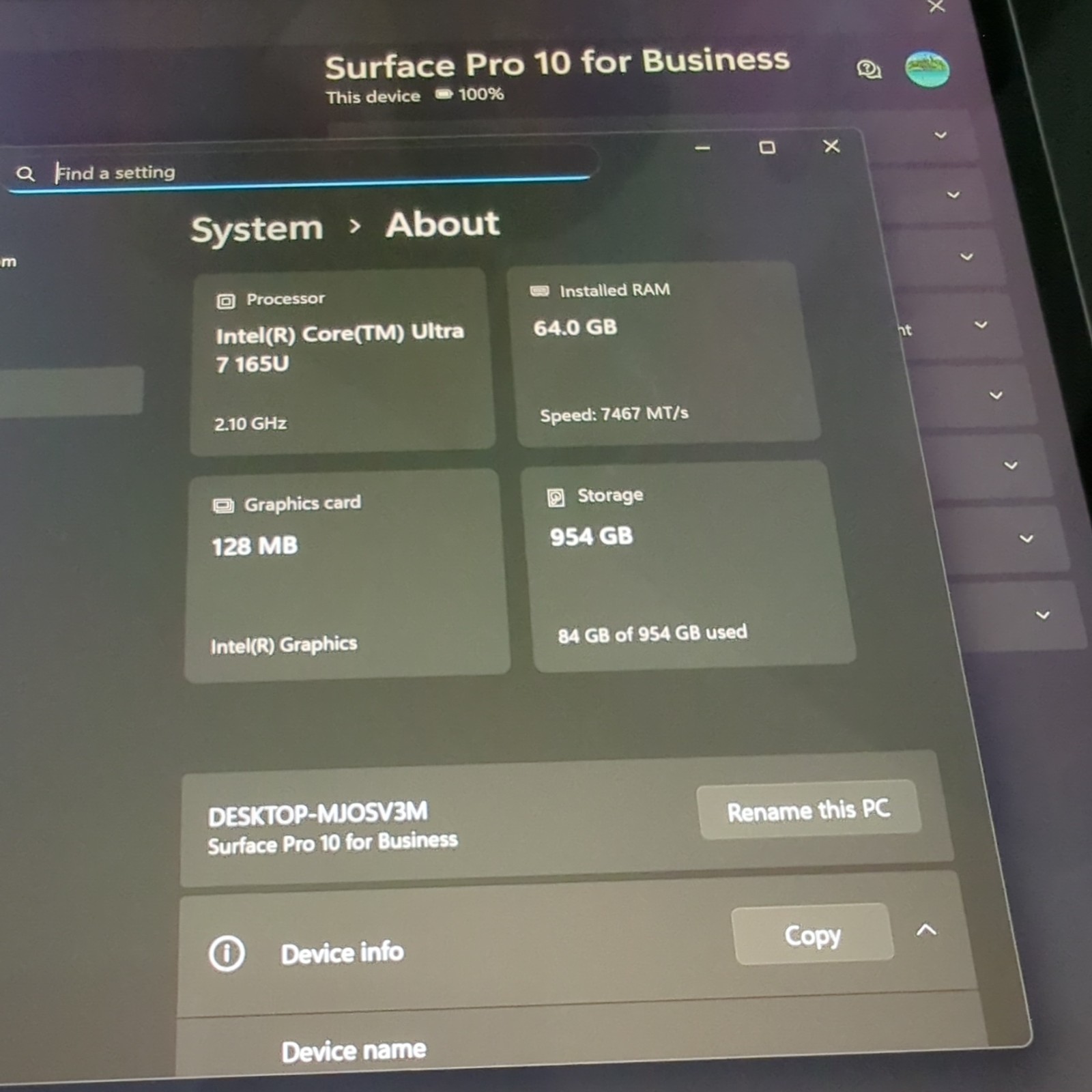 Surface Pro 10 for Business 2079 64GB RAM 13″ intel Ultra 7 165U Win11 Platinum