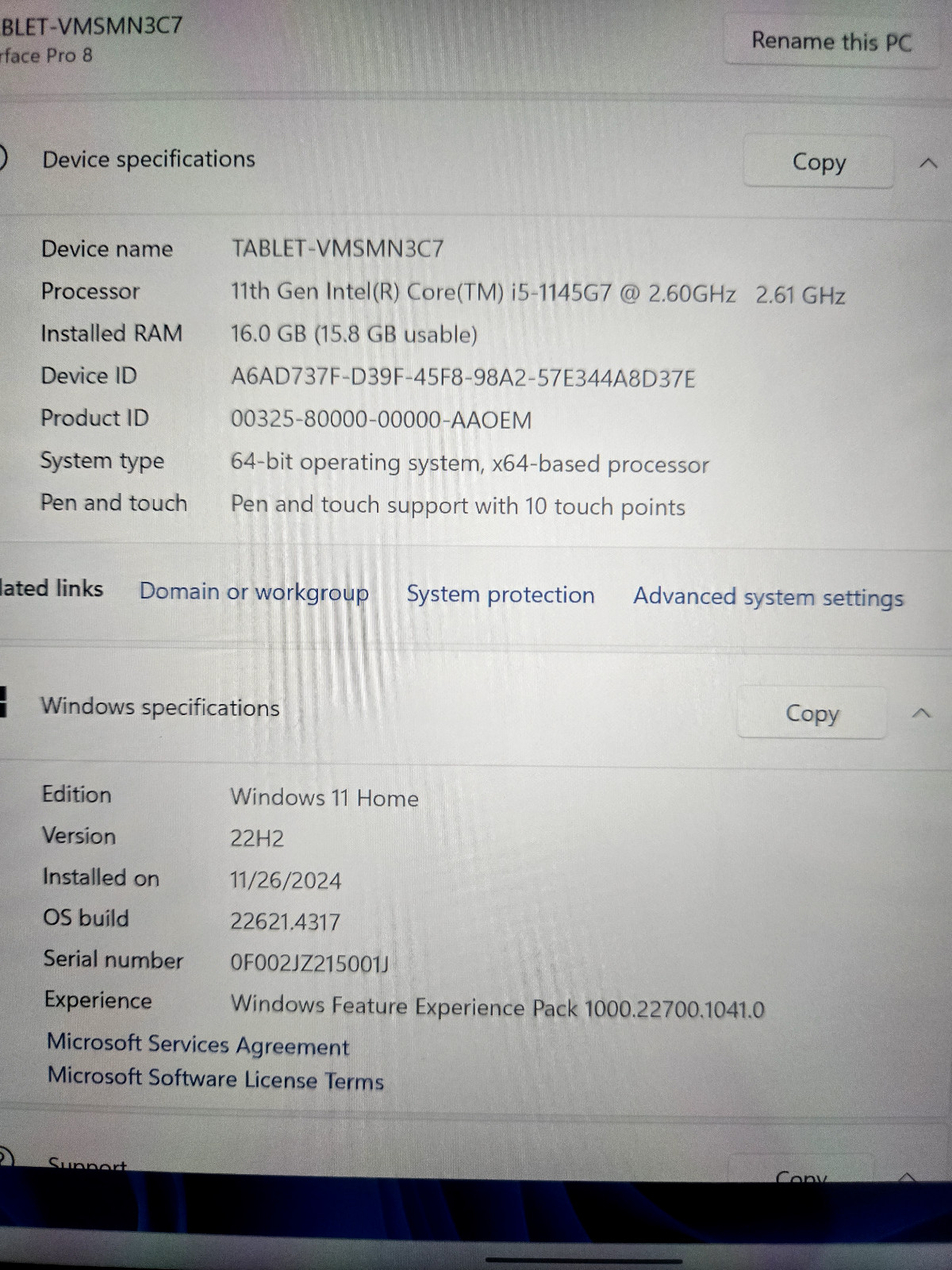 Microsoft Surface Pro 8 ***1982-16GB 4G LTE Unlocked