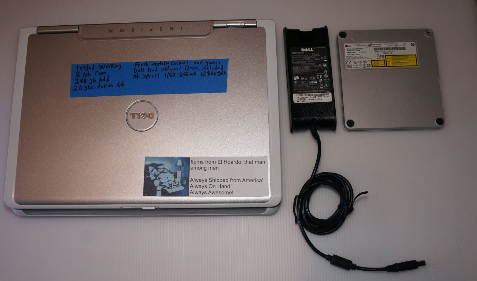 Dell Inspiron 1501 15.4″ AMD Turion 64 2.0GHz 2GB RAM 240GB HDD Radeon XP Read