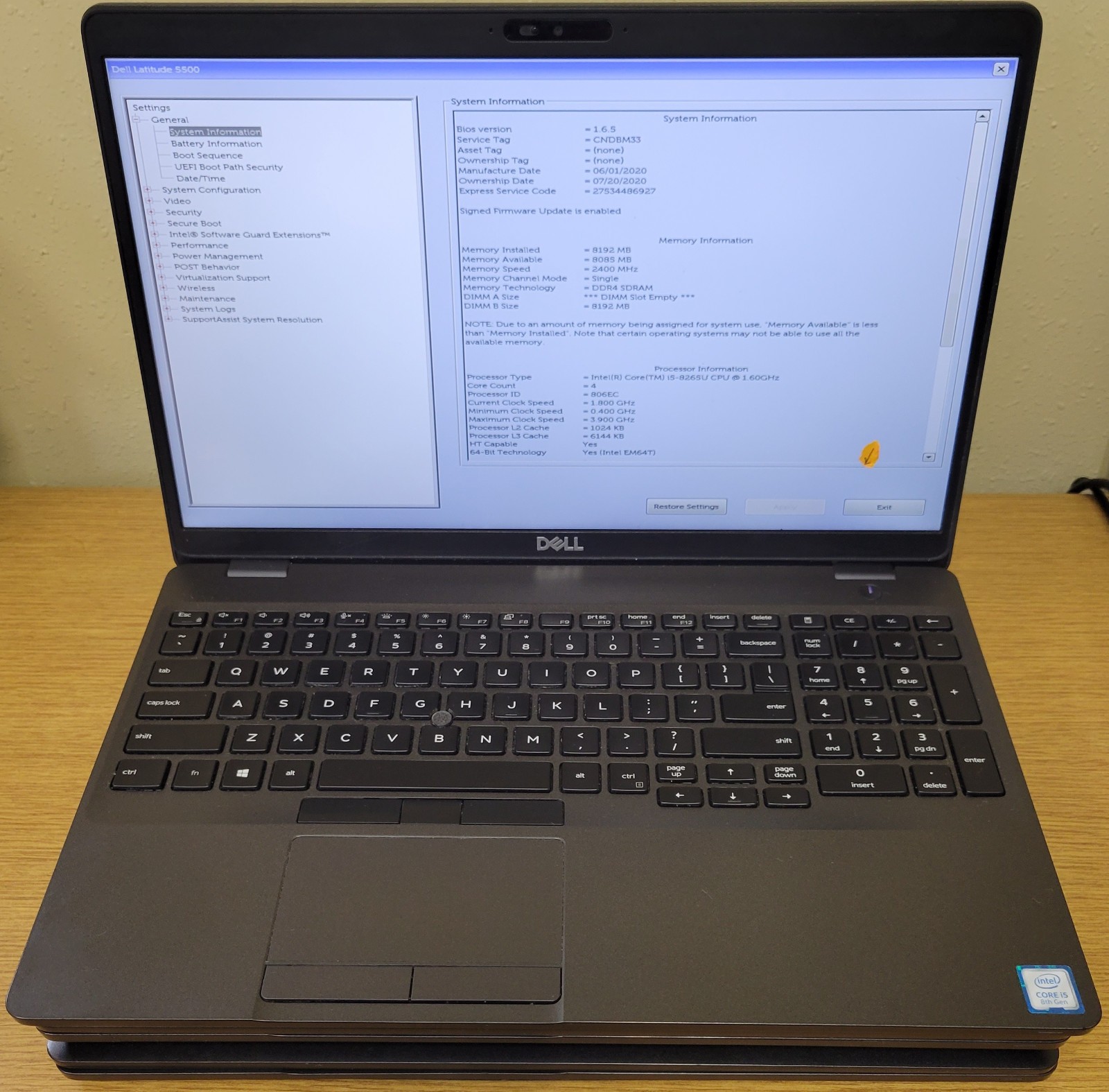 (Lot of 3)Dell Latitude 5500 i5-8th Gen 1.60GHz 8GB No OS/SSD/HDD