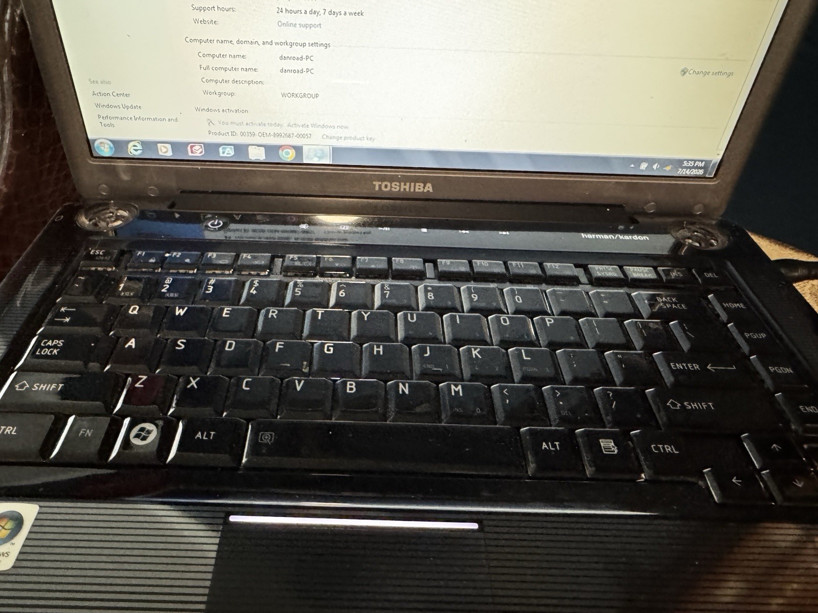 Toshiba Satellite A305-S6861 PSA-G4U-03M00P Core 2 Duo 4GB 300GB Win 7 PREM Copy