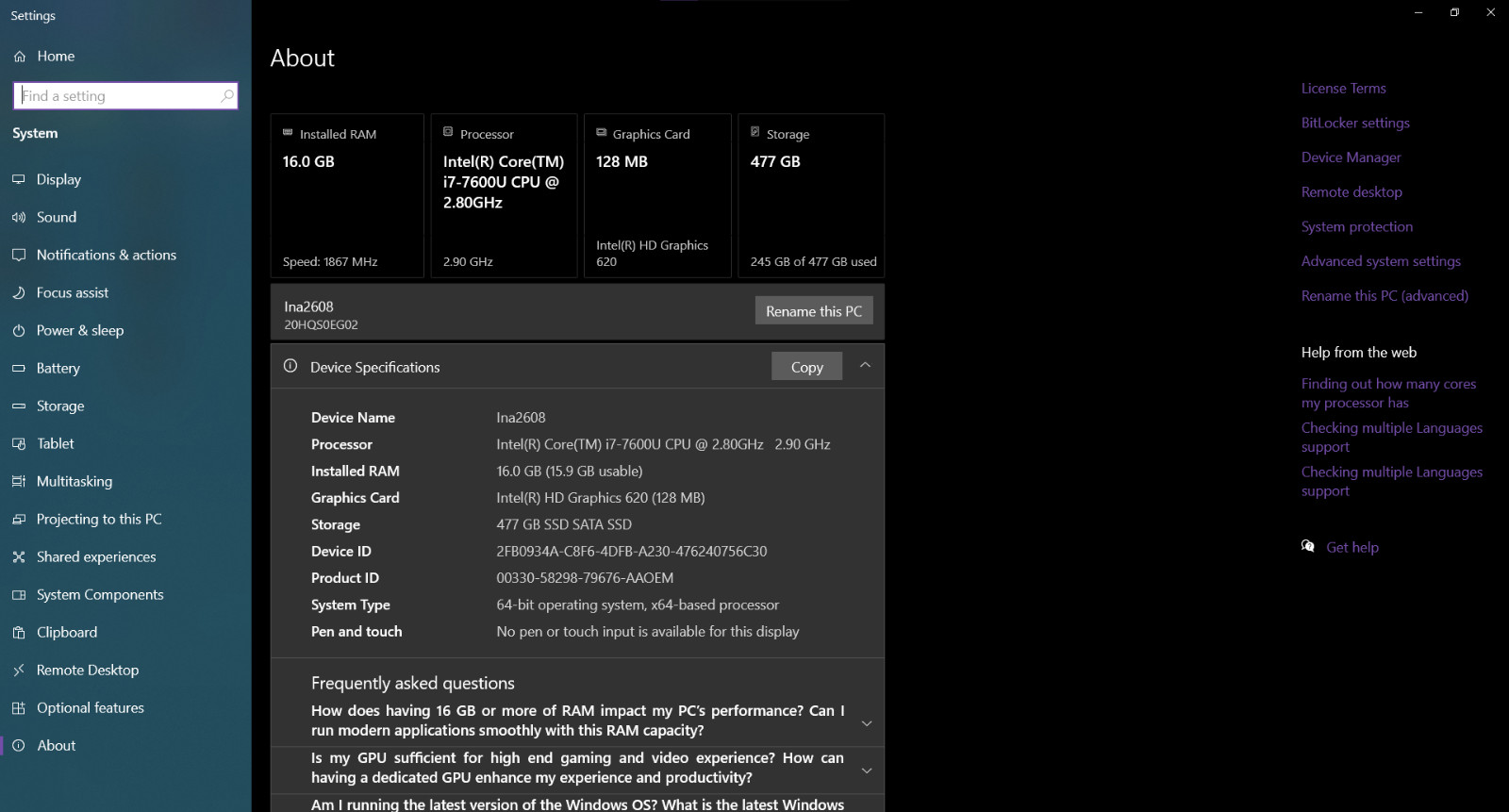 Lenovo ThinkPad X1 Carbon 6th Gen With Intel Core i7, 16GB RAM, Windows 10 Pro