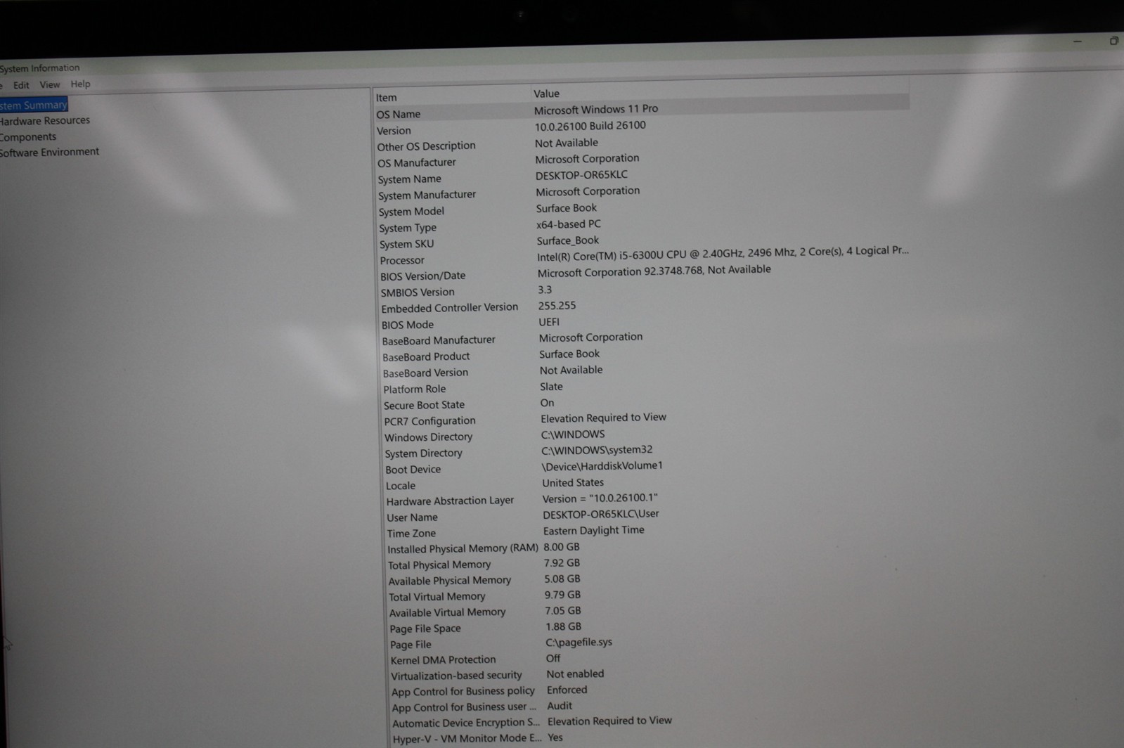 13.5″Microsoft Surface Book i5-6300U 2.40GHz RAM 8GB NVMe 256GB Win 11 Pro