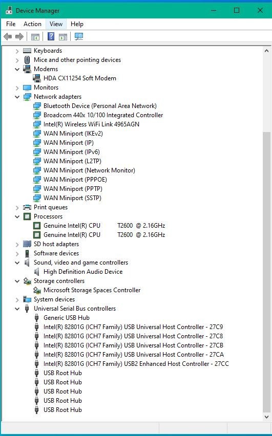17″ Dell inspiron 9400 Win10 PRO Laptop Intel Core Duo 2.16GHz 750 GB HD 17″ LCD