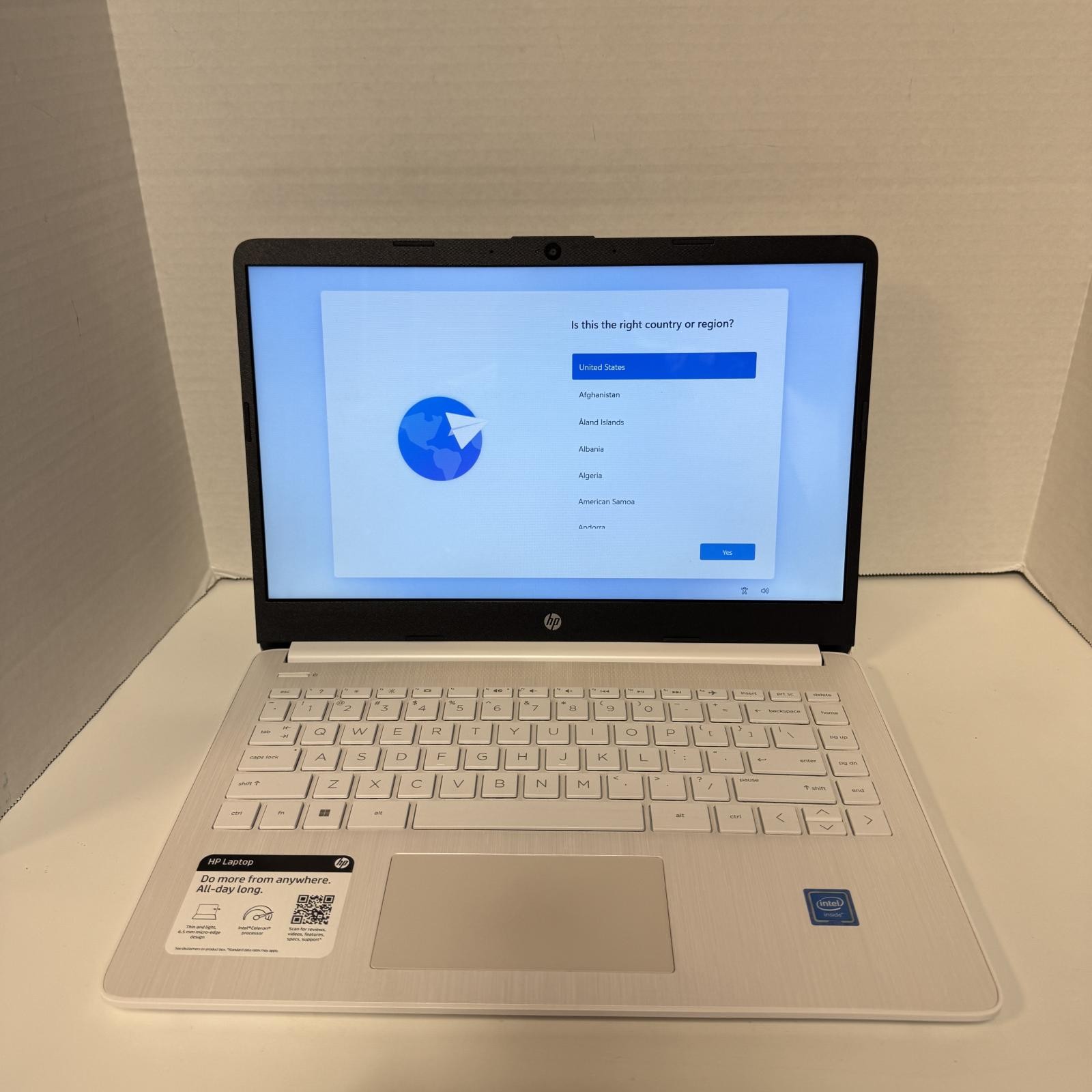 HP 14″ Laptop, Intel Celeron N4120, 4GB RAM, 64GB eMMC, Windows 11 Home