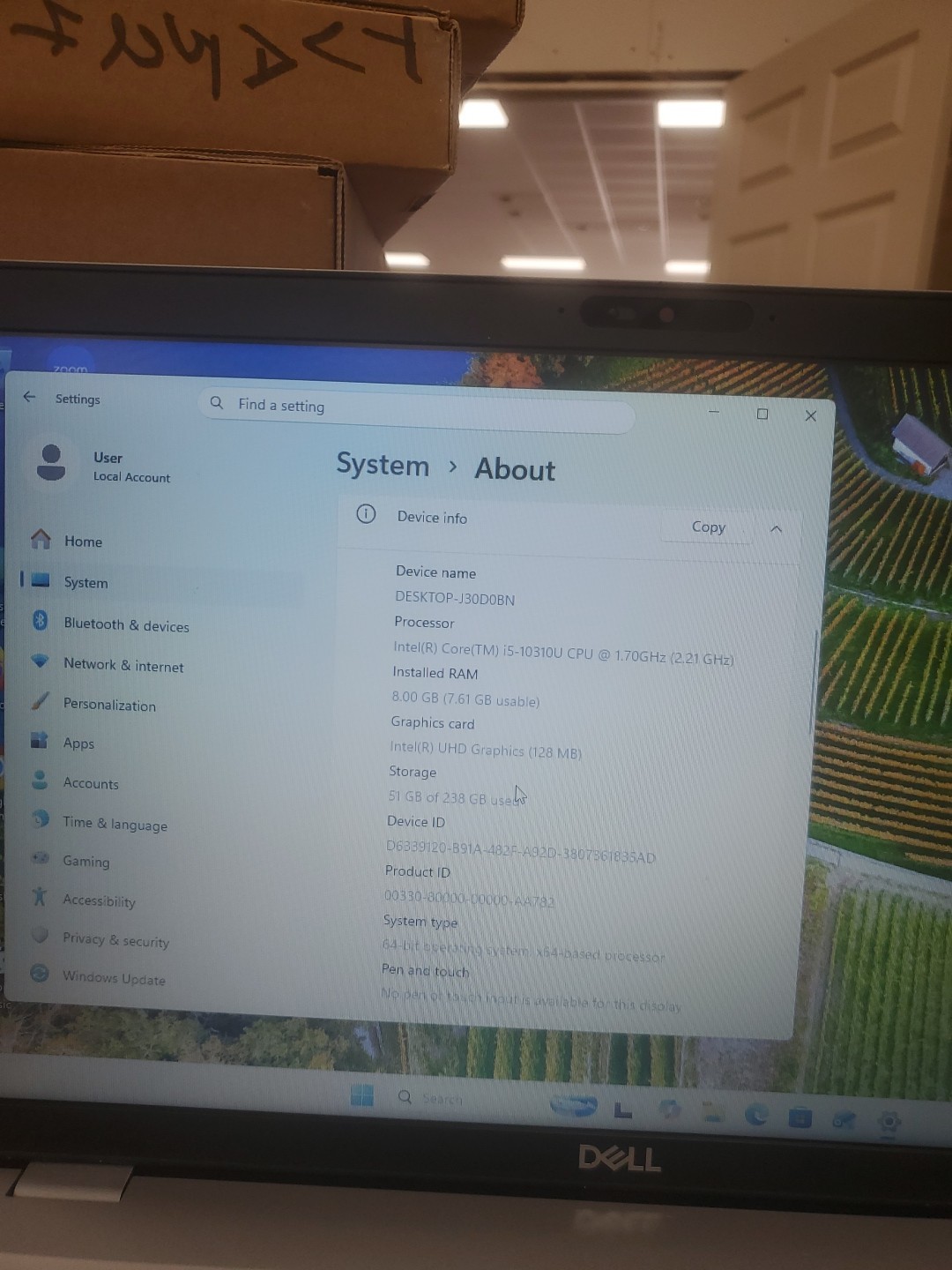 Dell Precision 3550 Laptop – i5-10310U 8GB 256GB SSD 15.6″ 051526-5