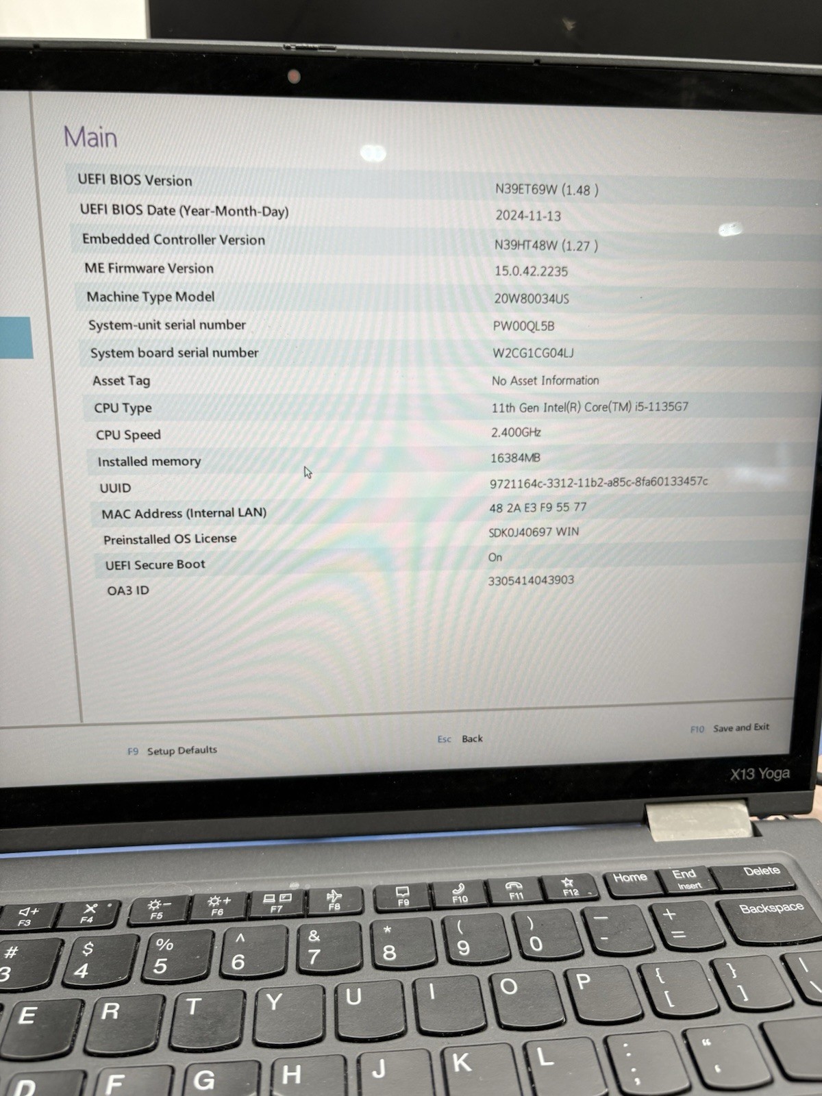Lenovo ThinkPad X13 Yoga Gen 2 2-in-1 13.3″ |2.40GHz i5-1135G7 16GB NO SSD#209