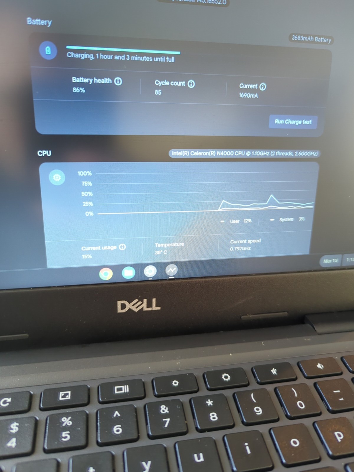 Dell Chromebook 3100 Intel Celeron N400 1.10 GHz 4 GB RAM 16GB