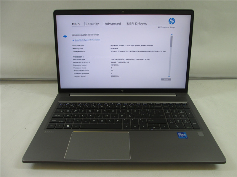 HP ZBook Power G8 15.6in Laptop i7-11850H 8GB 512GB SSD Win11 Pro COA Used Good